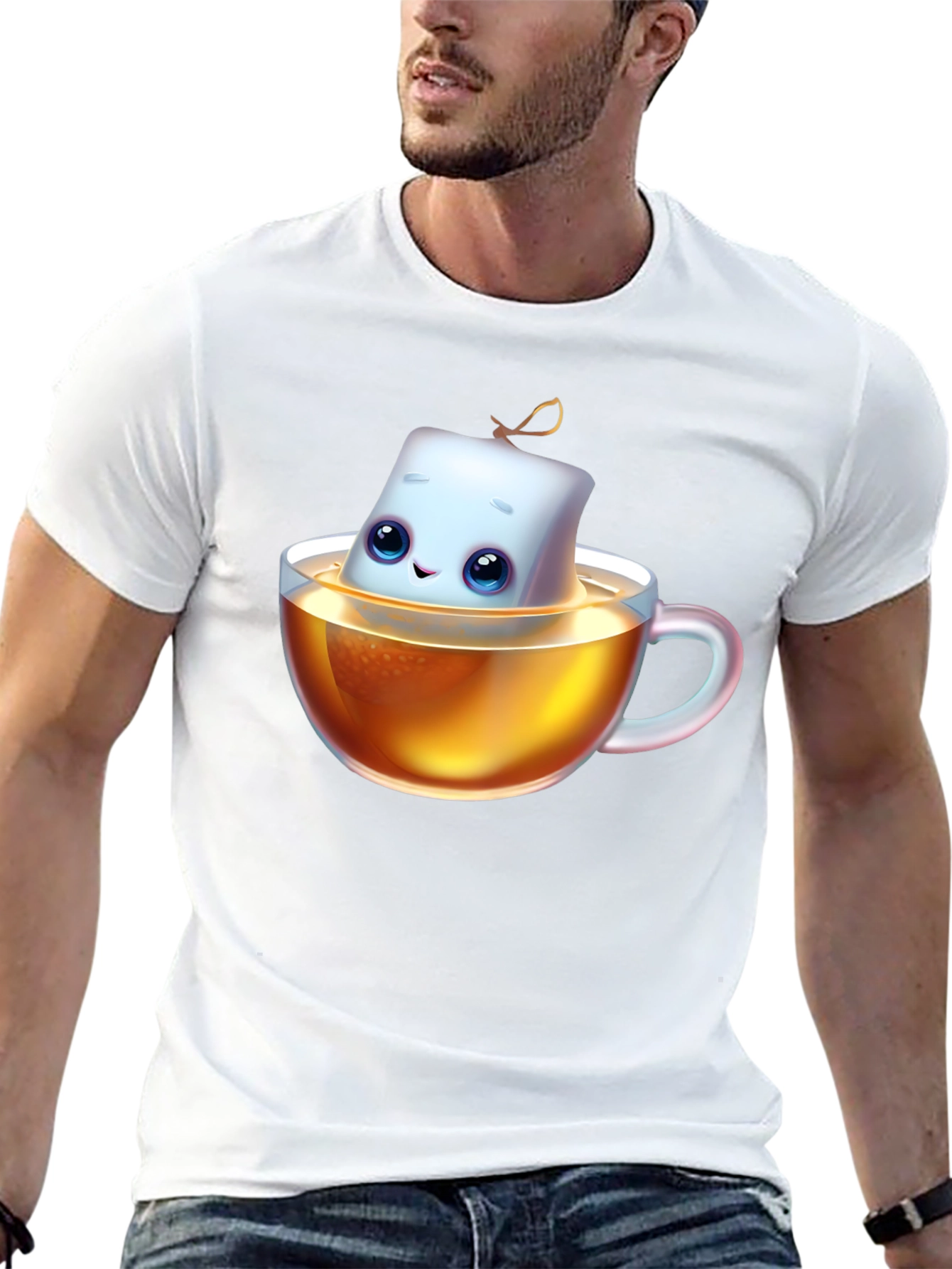 Cute Marshmallow Tea T-Shirt - Unisex Cotton Blend