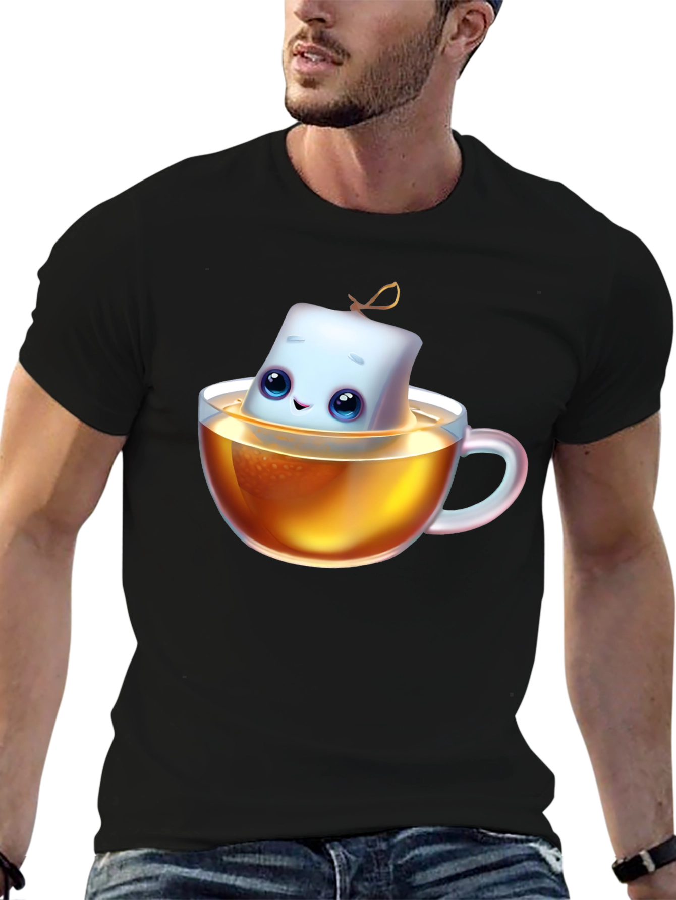 Cute Marshmallow Tea T-Shirt - Unisex Cotton Blend