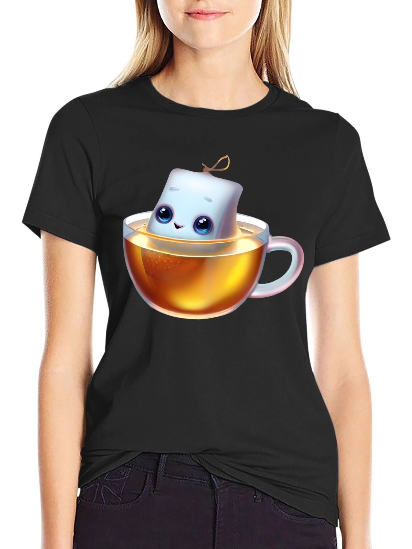 Cute Marshmallow Tea T-Shirt - Unisex Cotton Blend
