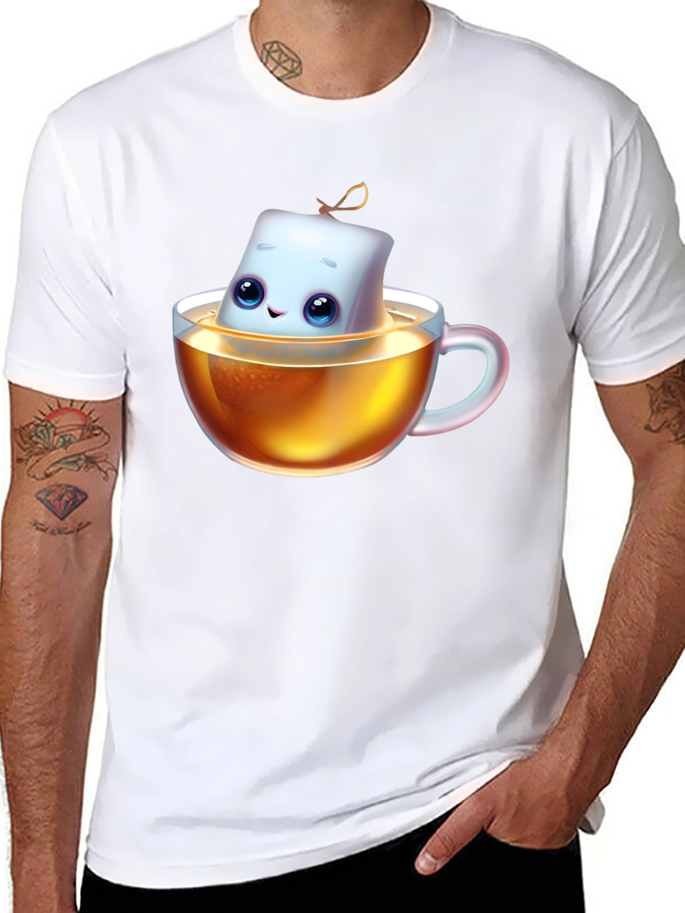 Cute Marshmallow Tea T-Shirt - Unisex Cotton Blend