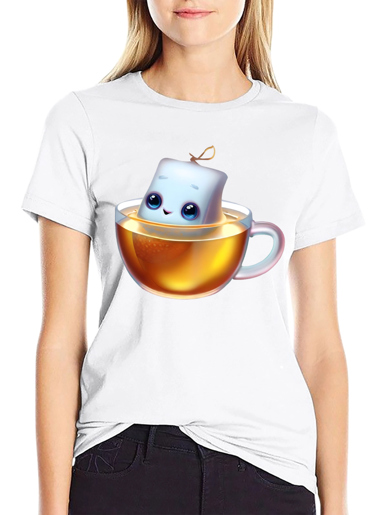 Cute Marshmallow Tea T-Shirt - Unisex Cotton Blend
