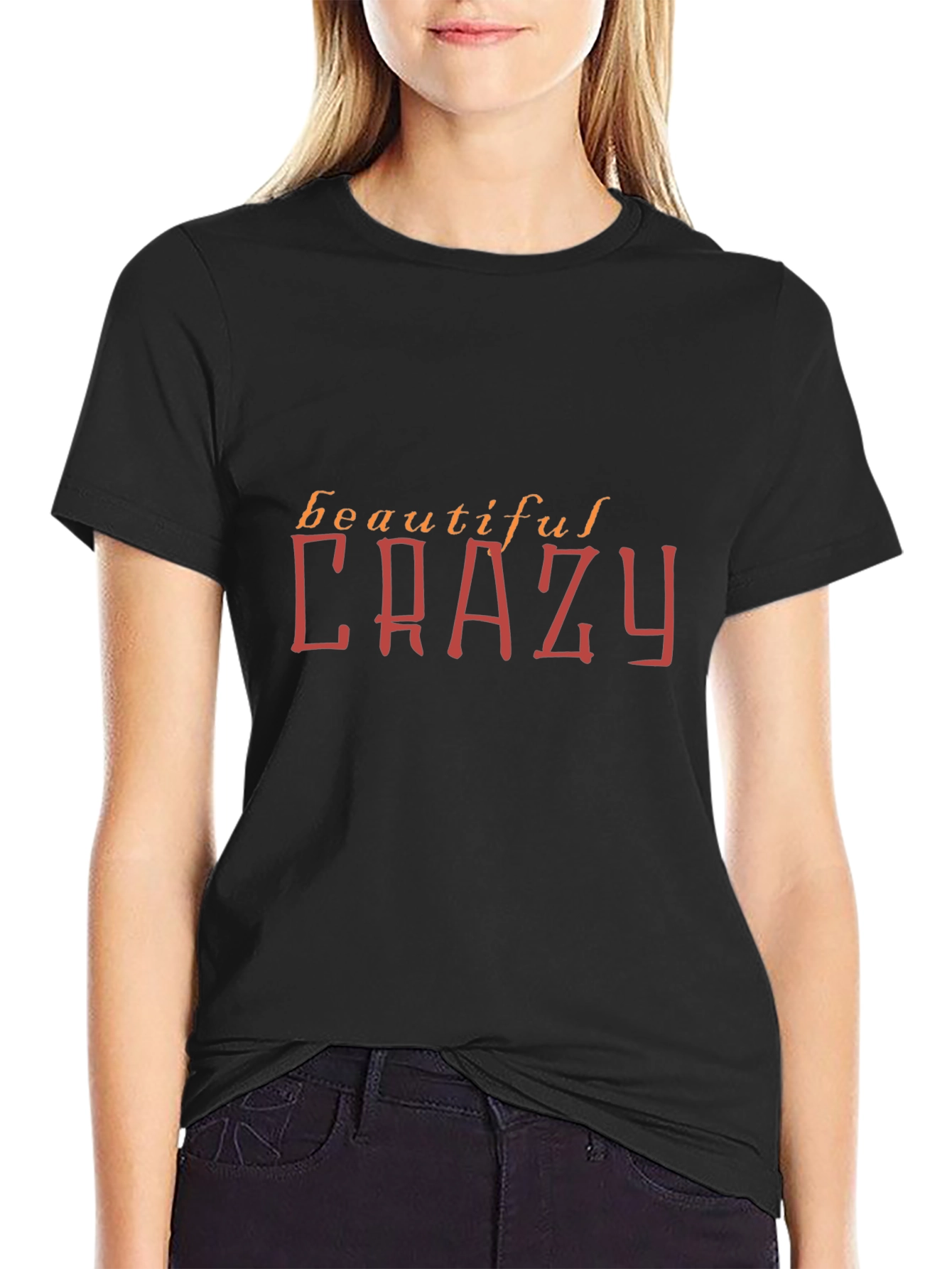 Beautiful Crazy Graphic Tee - Black