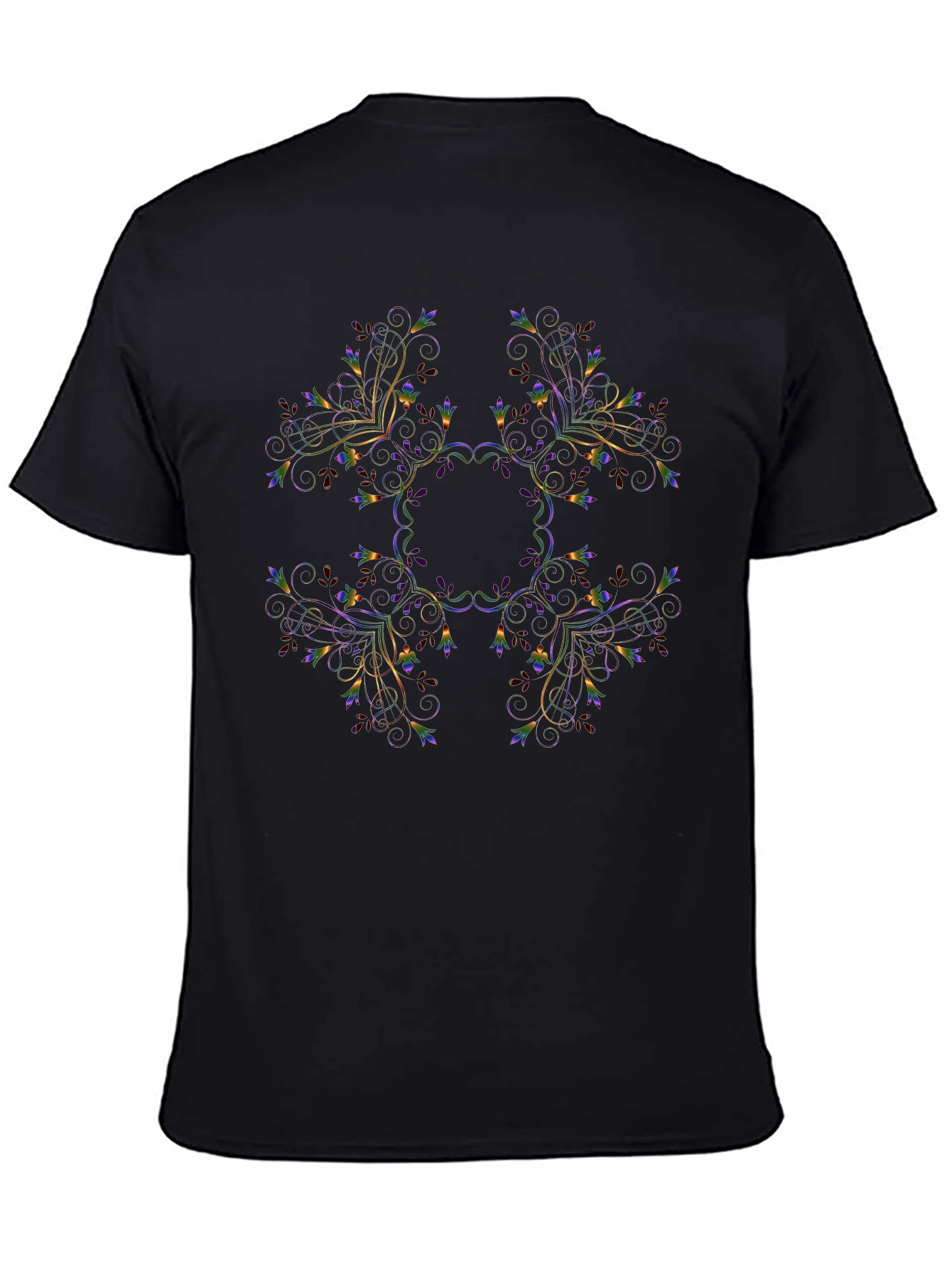 Floral Mandala Black Graphic Tee