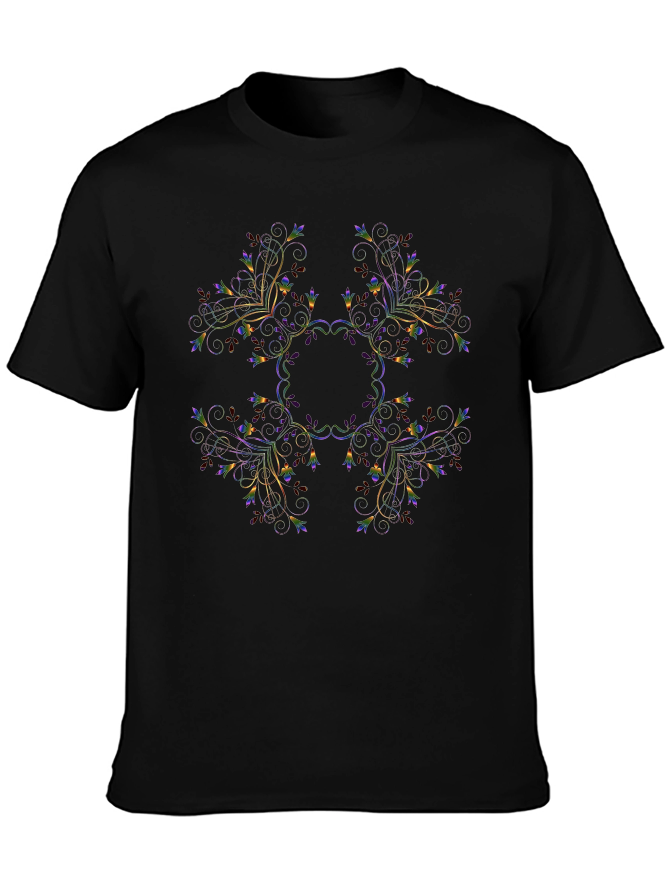 Floral Mandala Black Graphic Tee