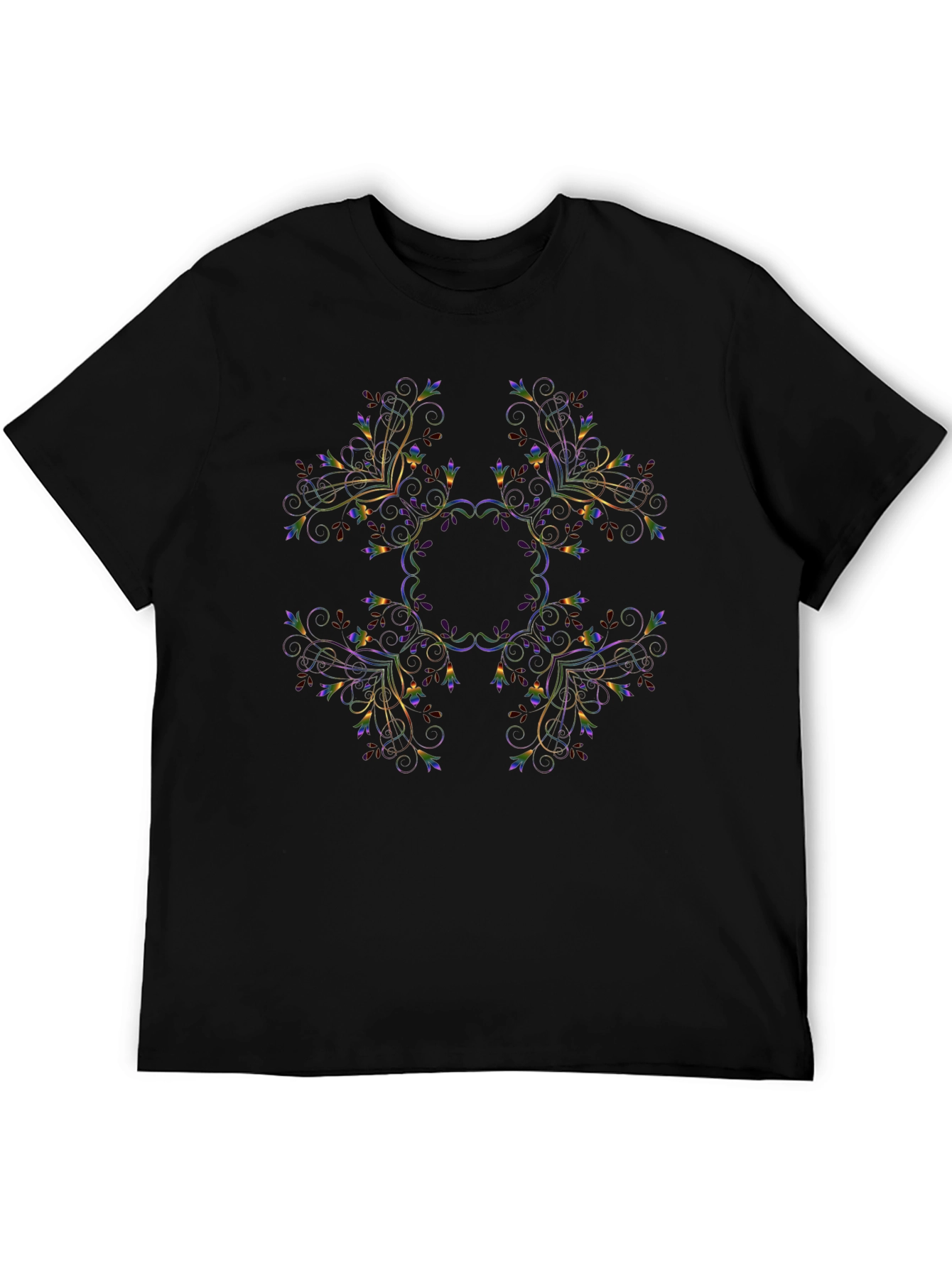 Floral Mandala Black Graphic Tee