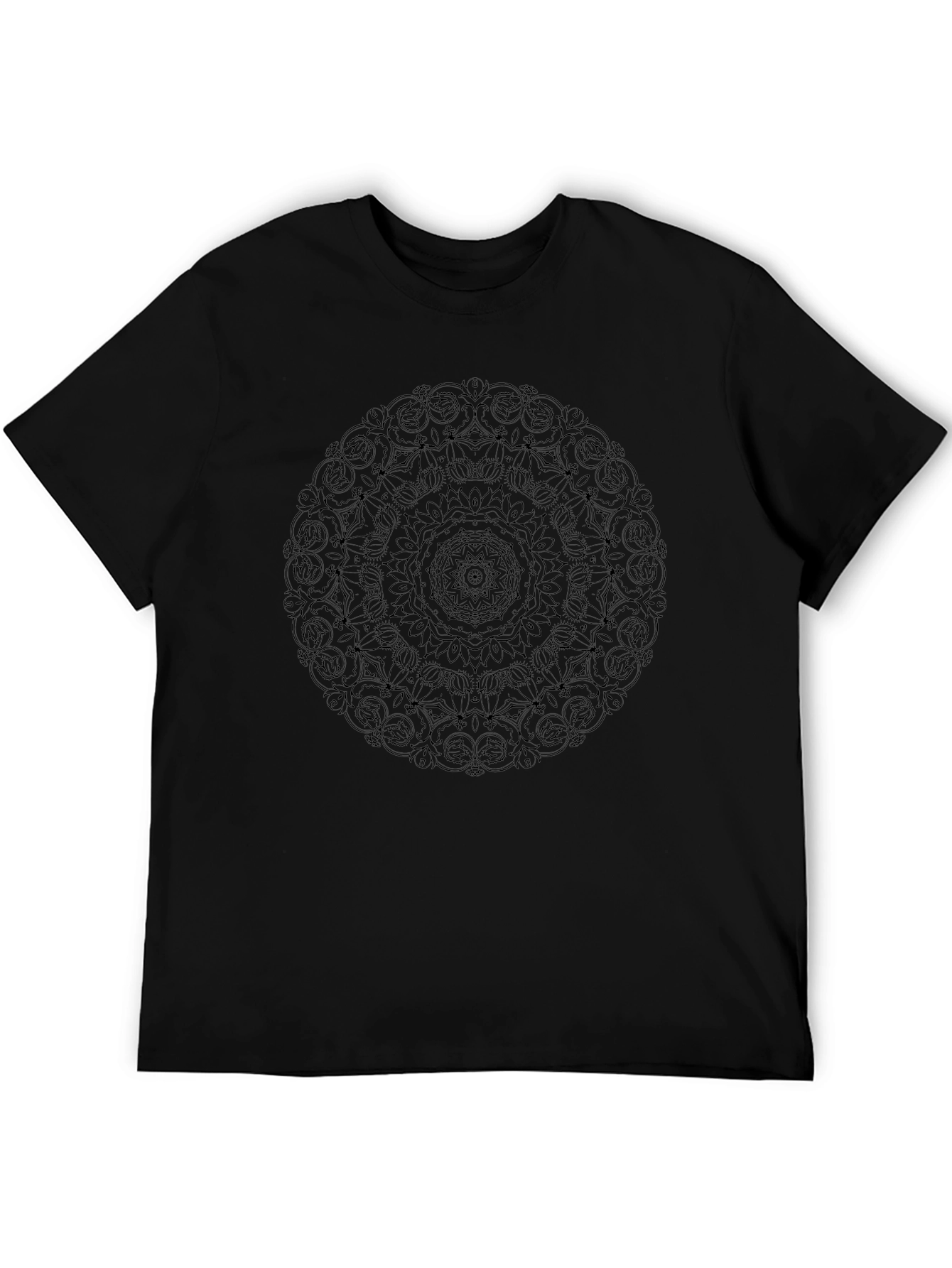 Black Mandala Graphic Tee - Mens Casual Style