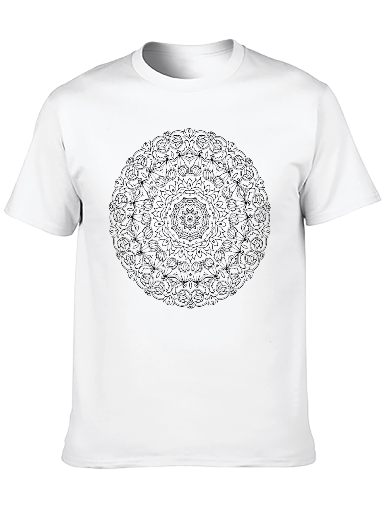 Black Mandala Graphic Tee - Mens Casual Style