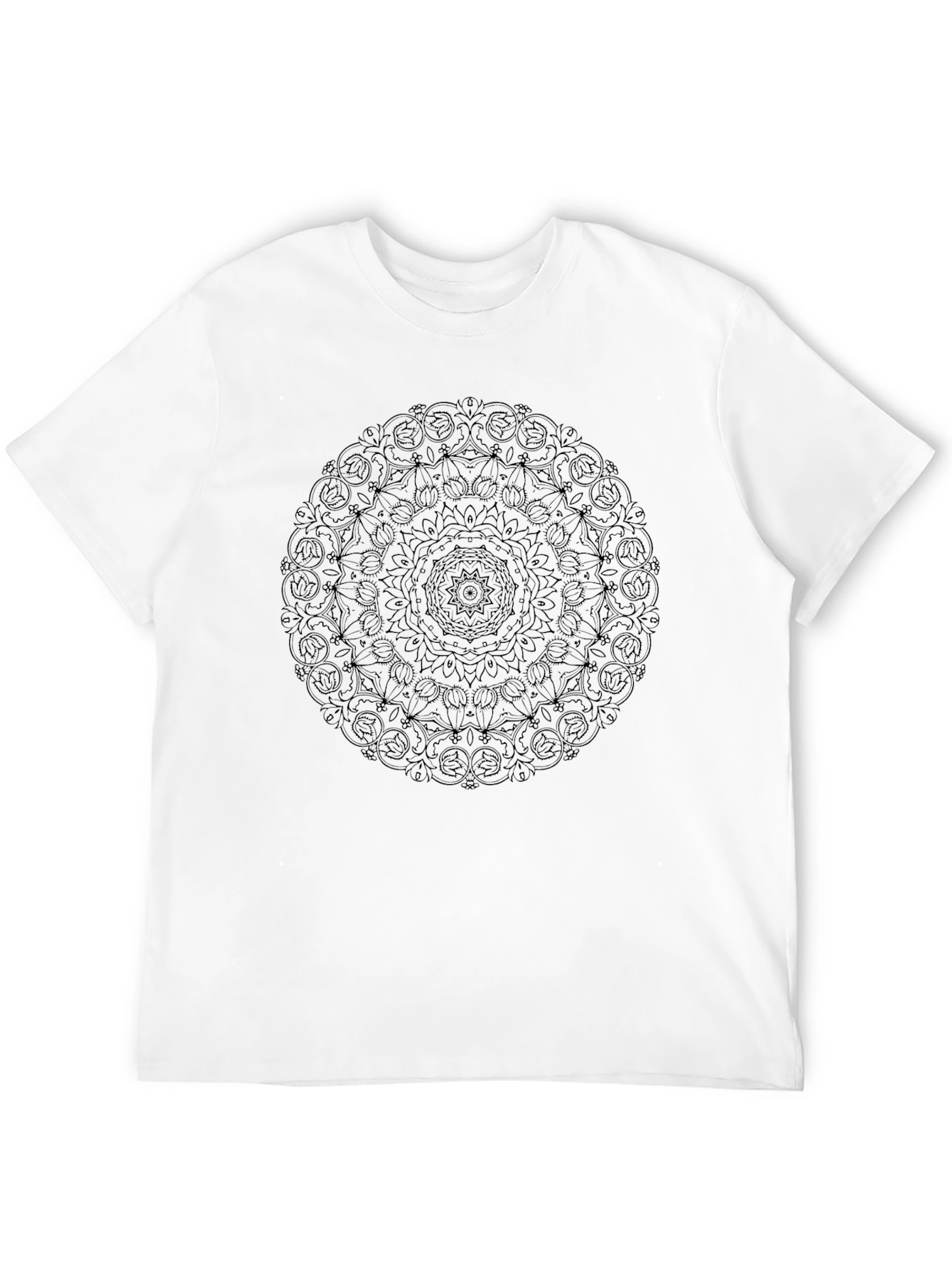 Black Mandala Graphic Tee - Mens Casual Style