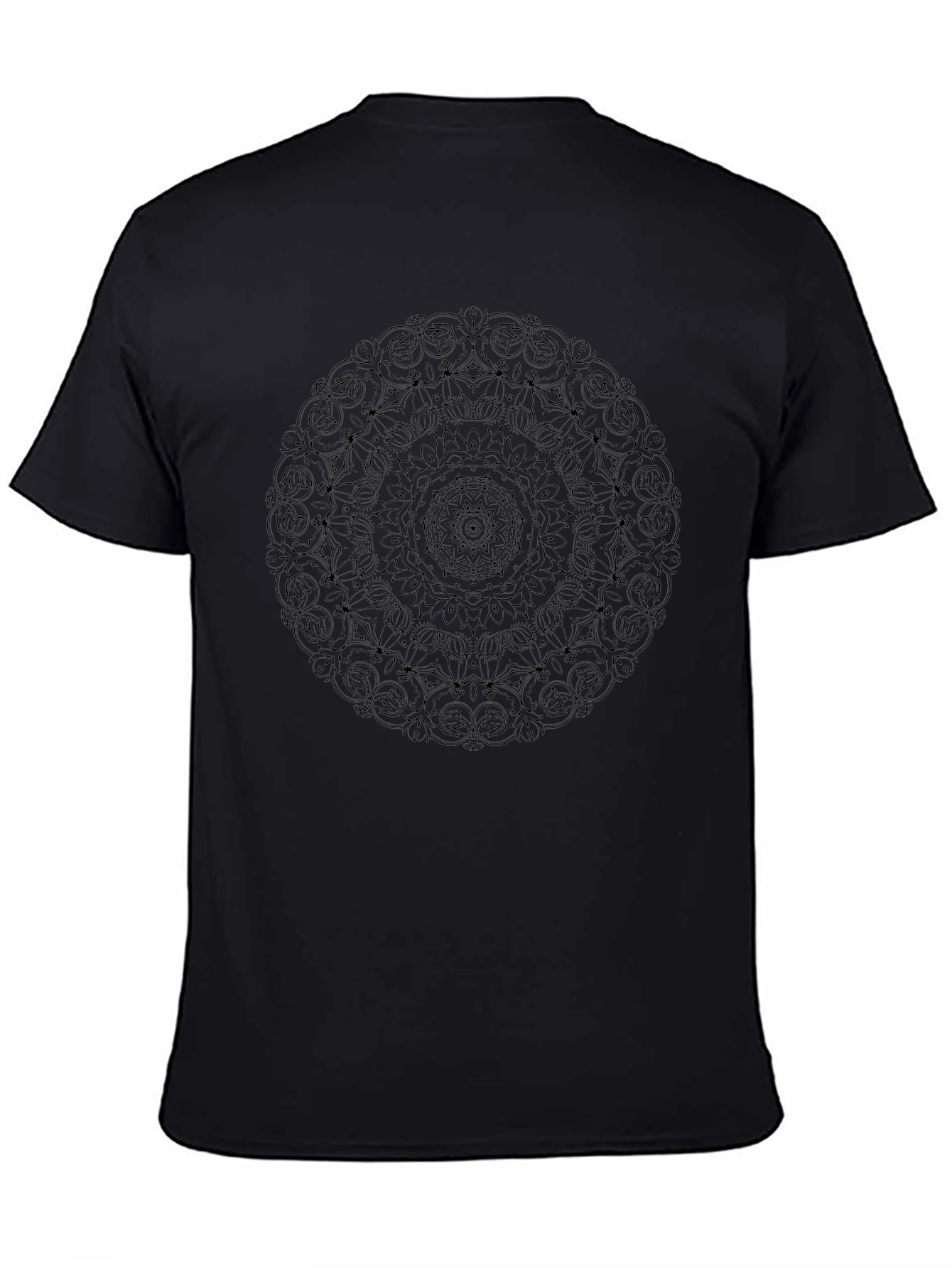 Black Mandala Graphic Tee - Mens Casual Style