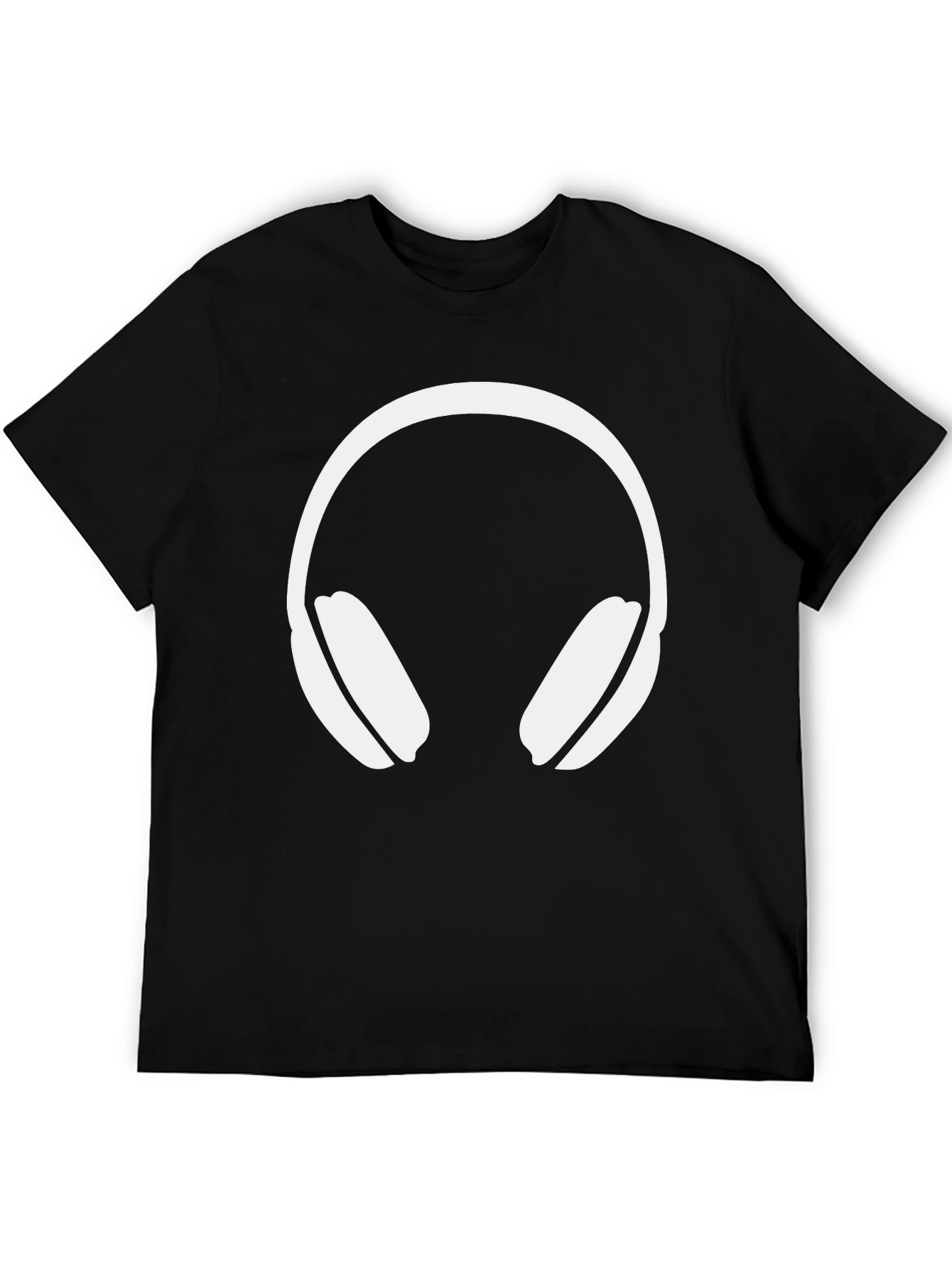 Headphone Graphic Tee - Black Cotton Blend
