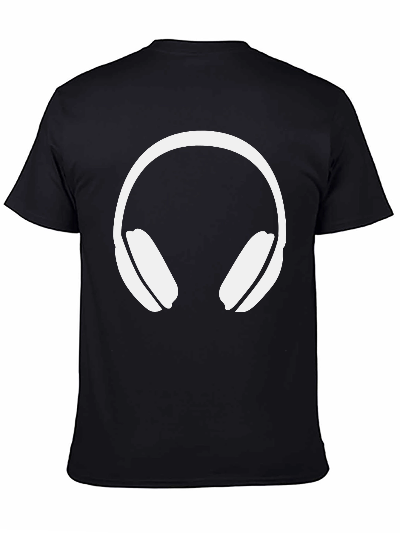 Headphone Graphic Tee - Black Cotton Blend