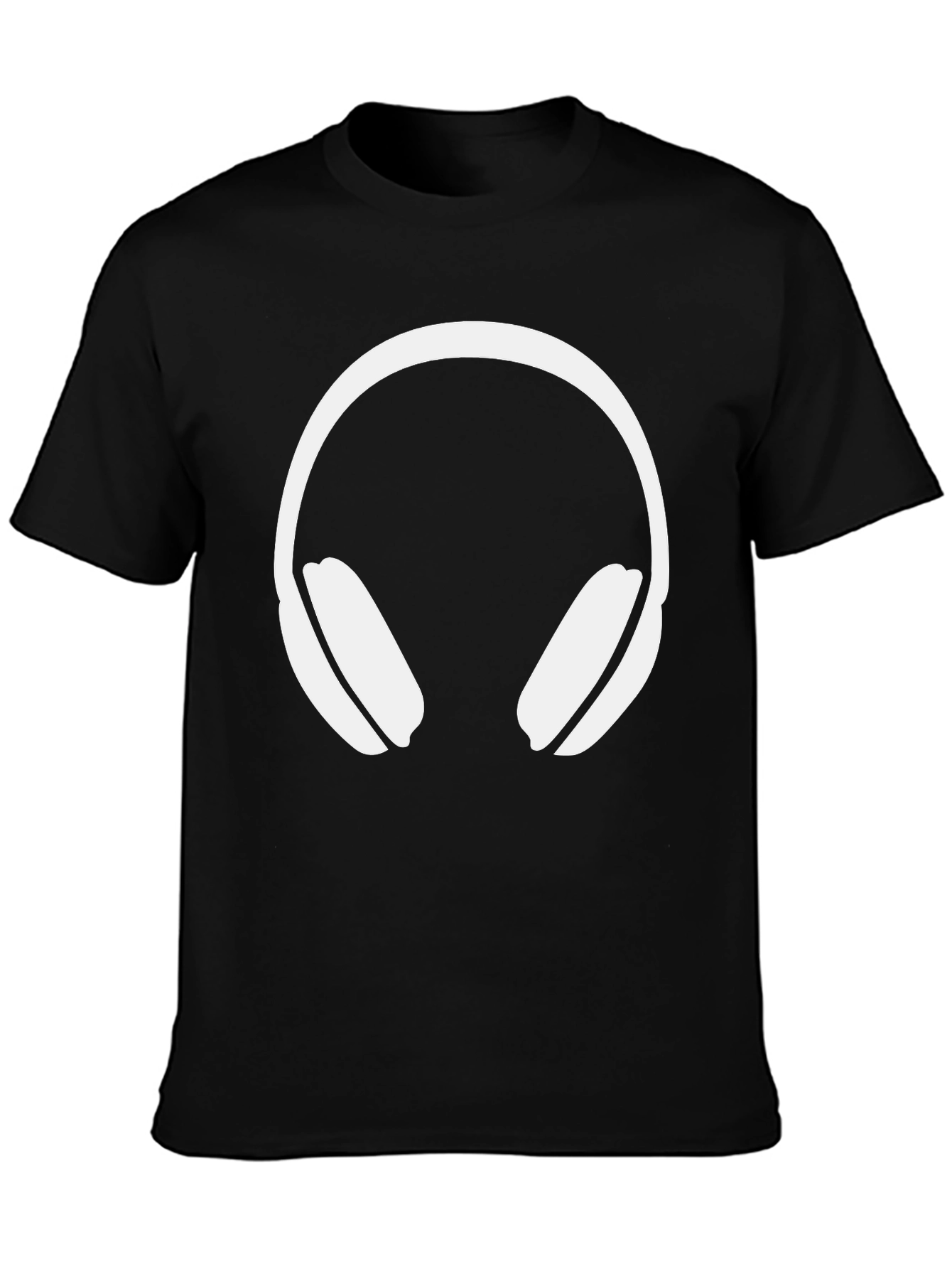 Headphone Graphic Tee - Black Cotton Blend