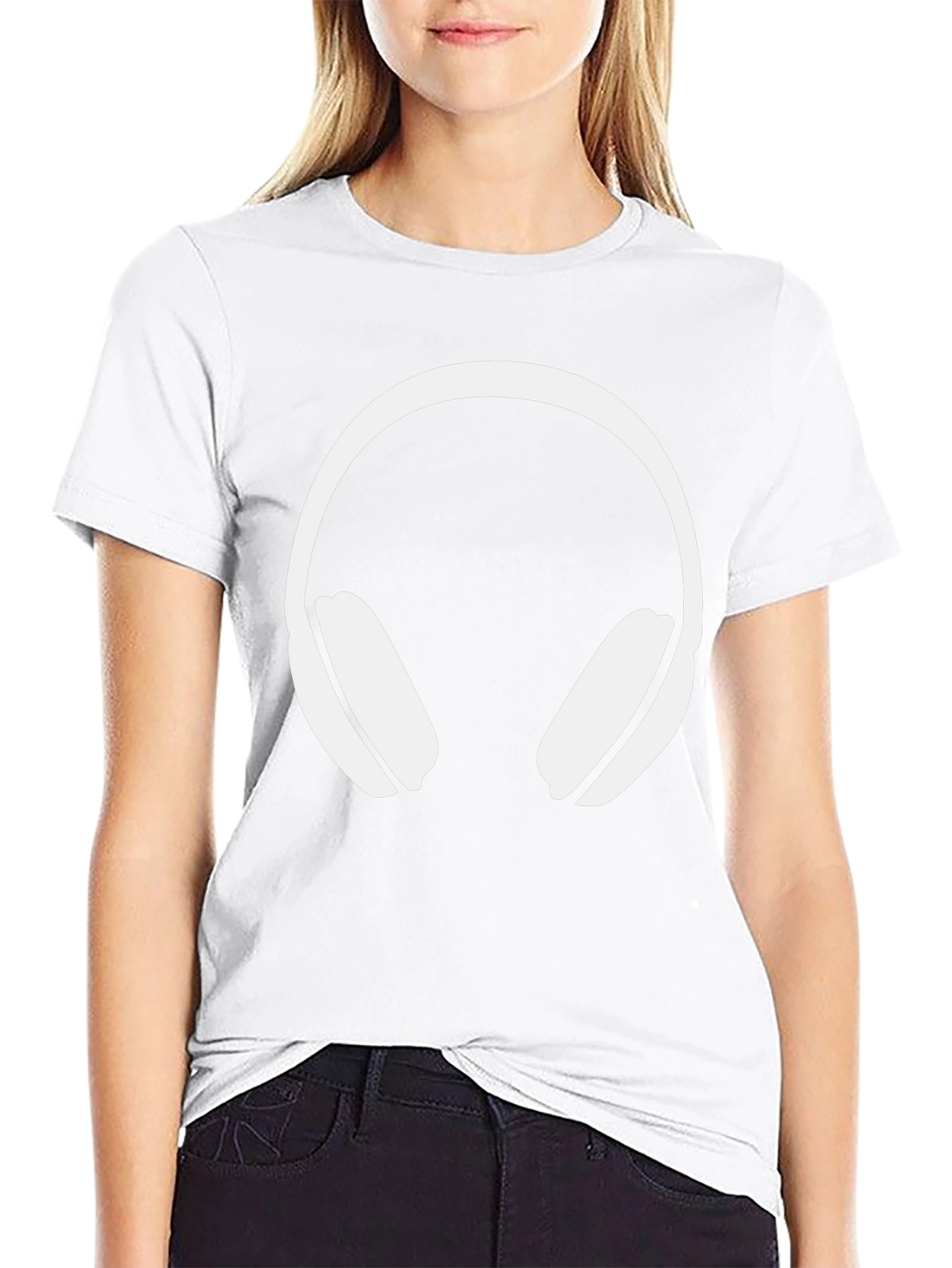 Headphone Graphic Tee - Black Cotton Blend