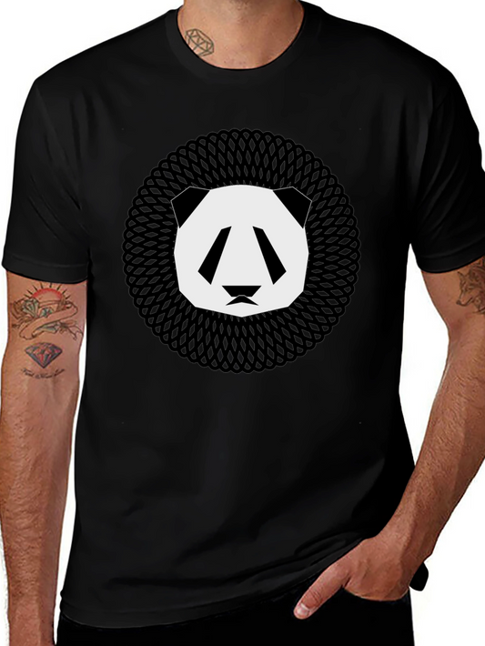 Geometric Panda Graphic Tee - Modern Animal Print