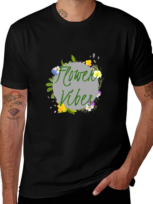 Flower Vibes Graphic Tee - Black