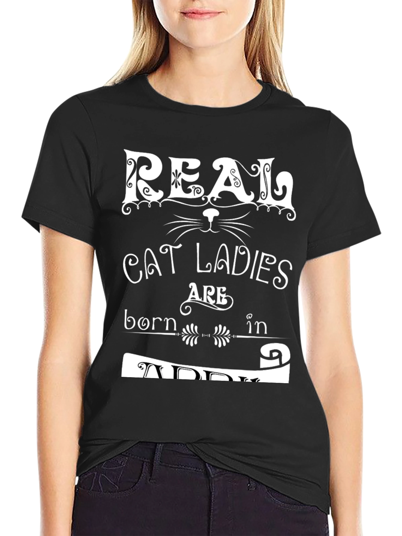 Real Cat Ladies Are Born in April T-Shirt