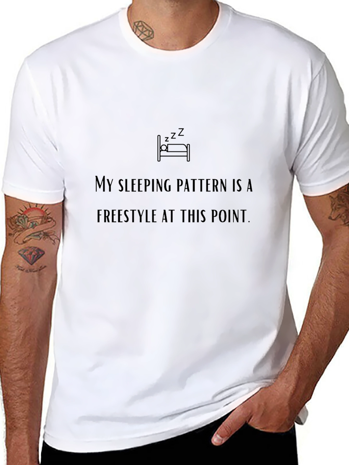 Freestyle Sleep Pattern Black T-Shirt