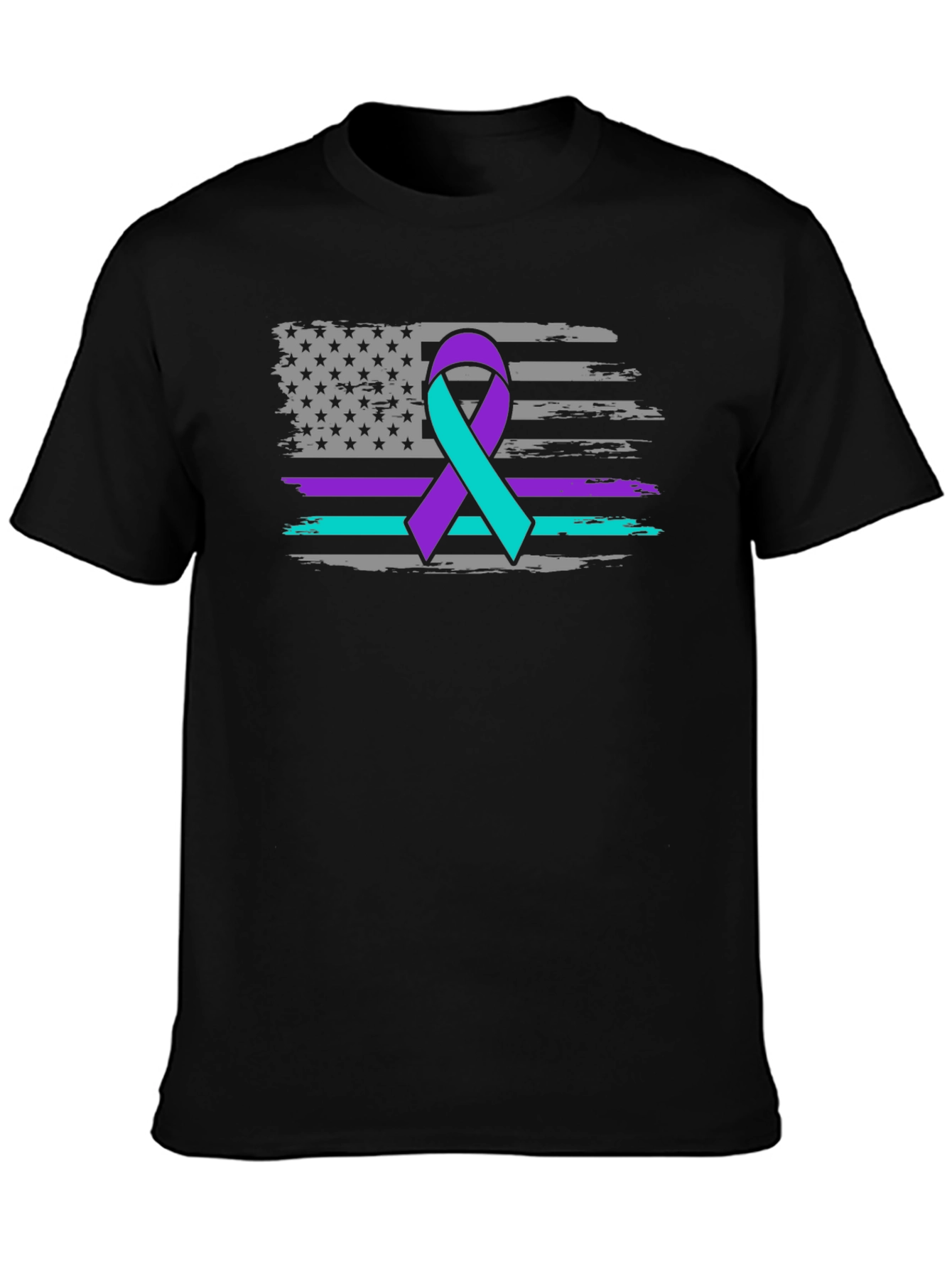 Awareness Ribbon USA Flag Graphic Tee