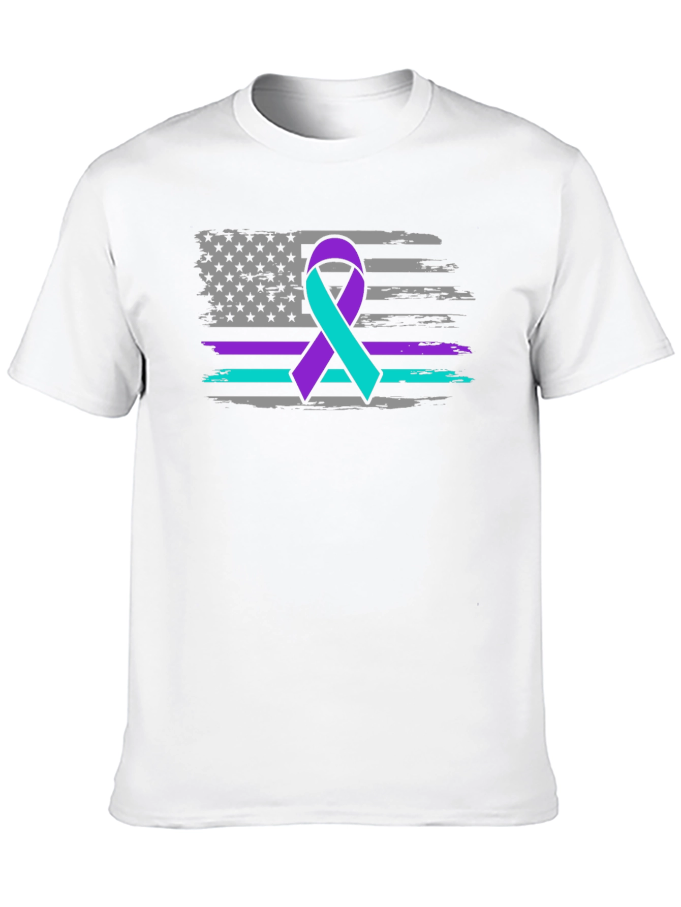 Awareness Ribbon USA Flag Graphic Tee