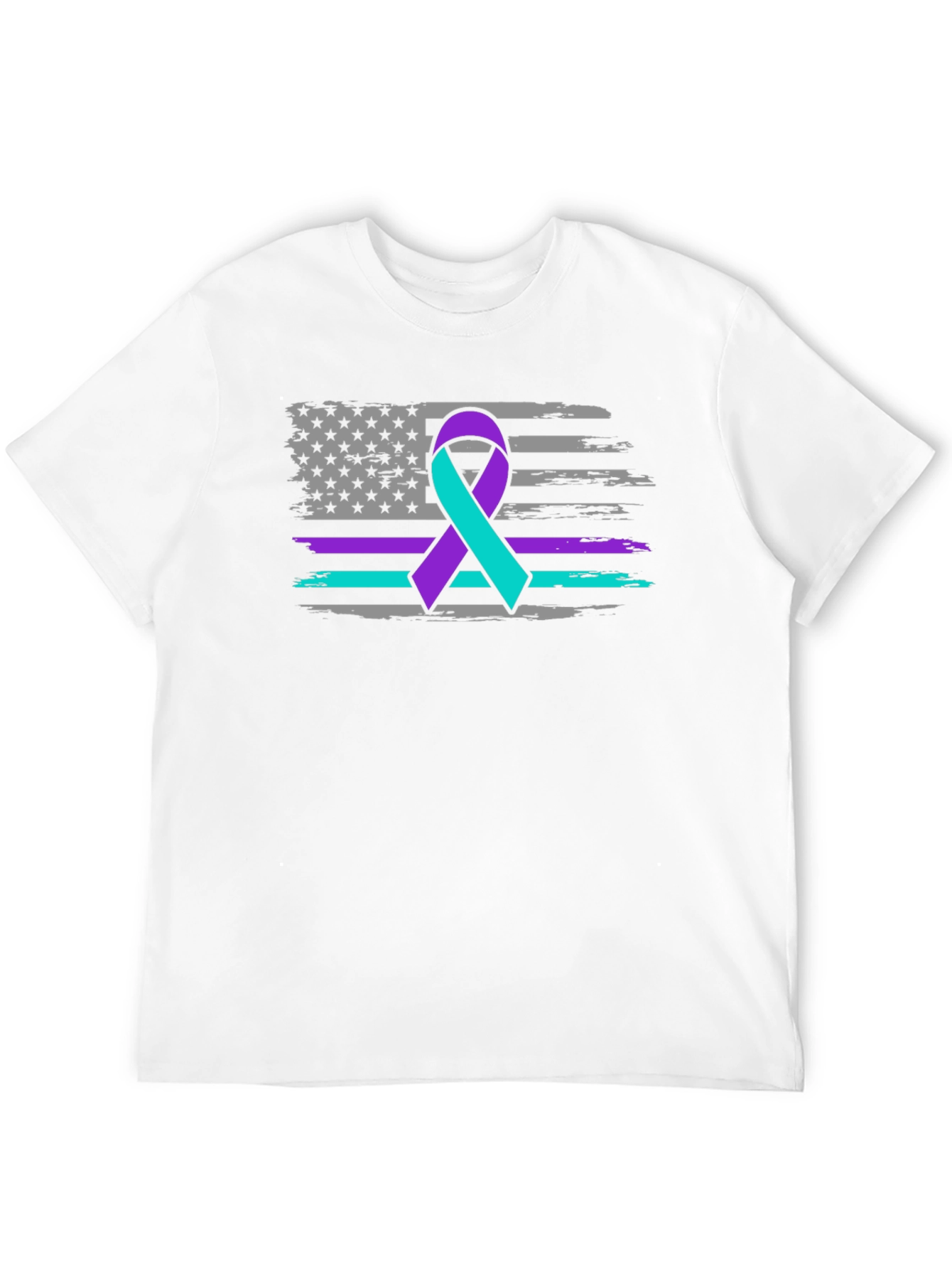 Awareness Ribbon USA Flag Graphic Tee