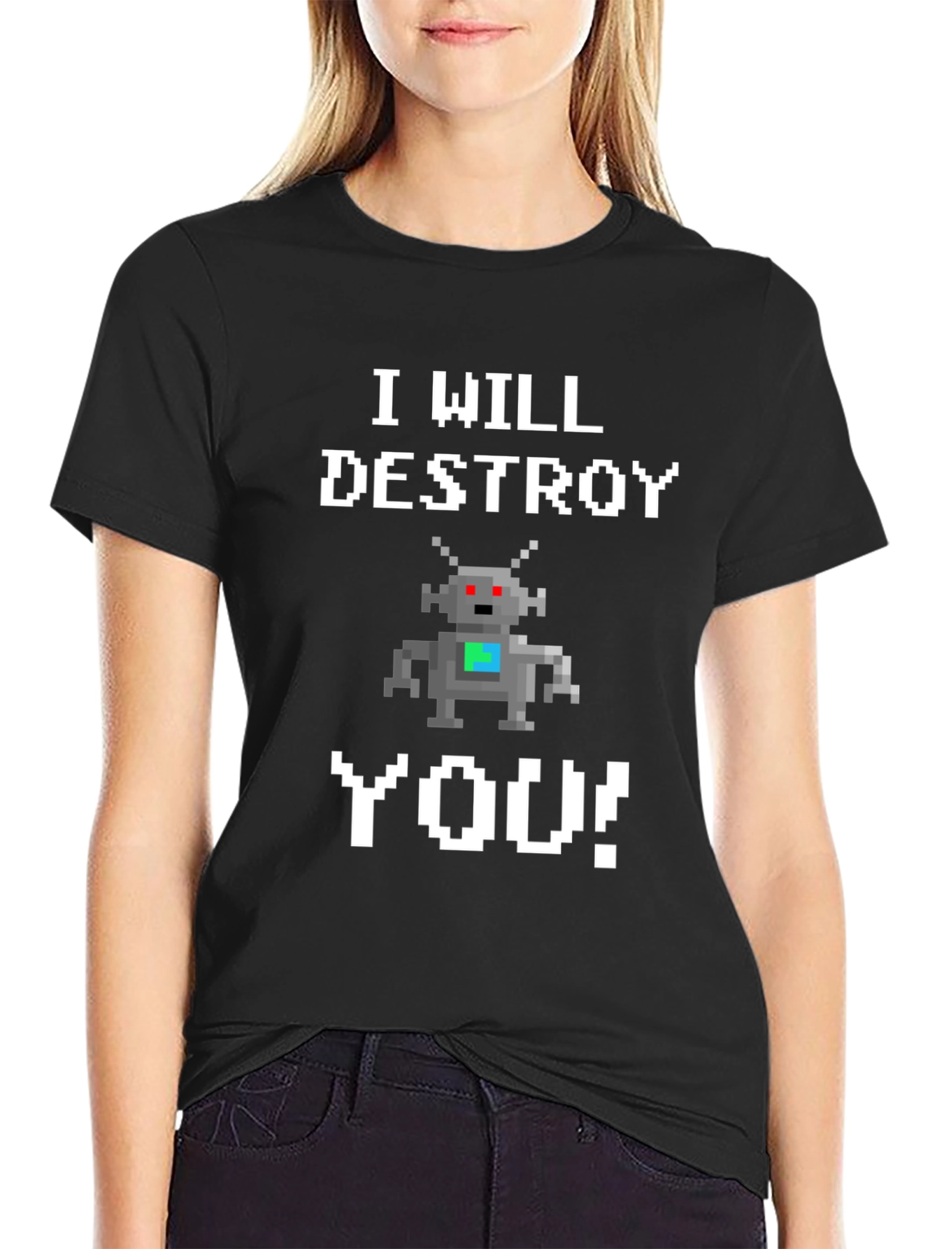 I Will Destroy You Robot Graphic T-Shirt