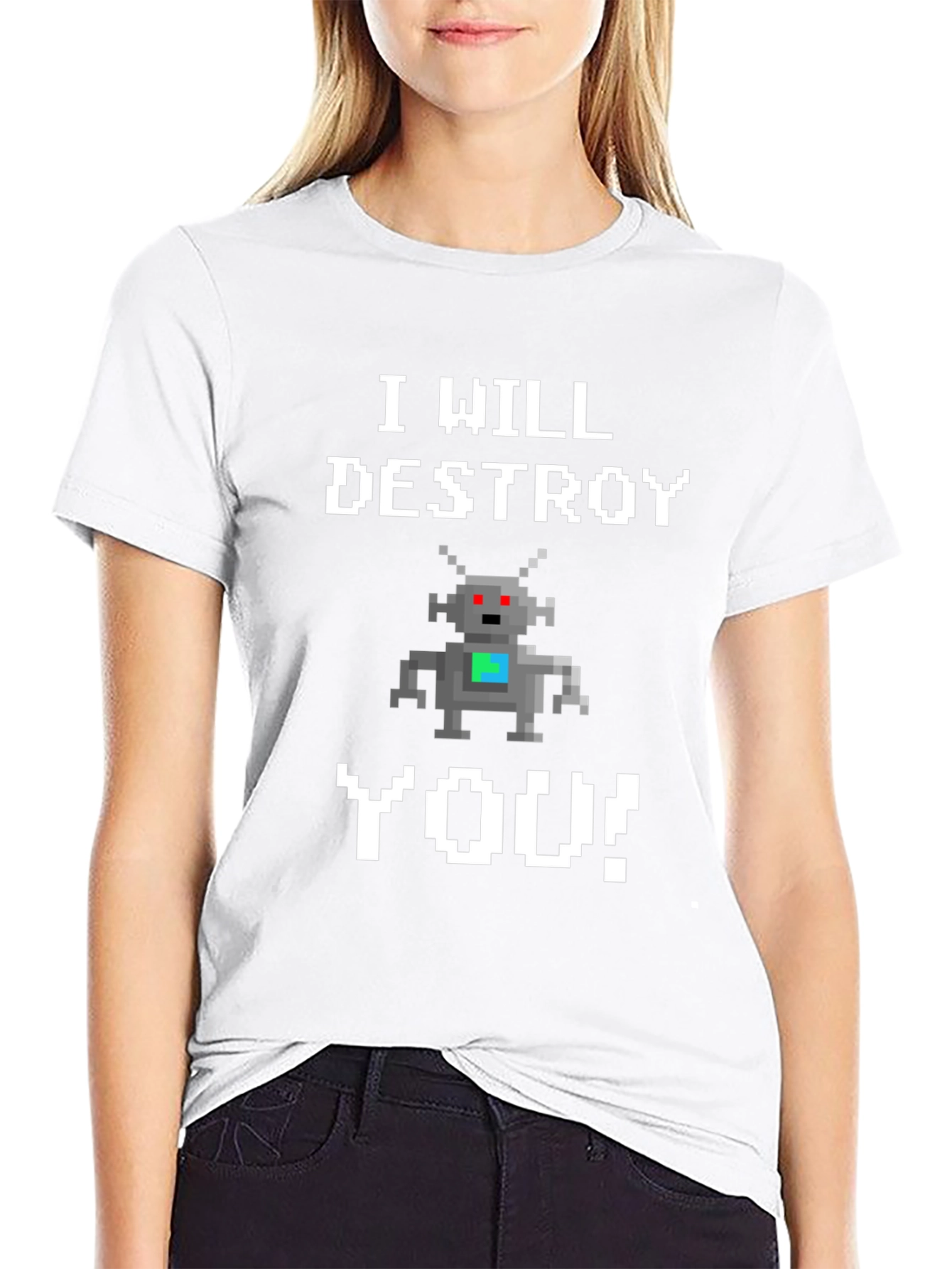 I Will Destroy You Robot Graphic T-Shirt
