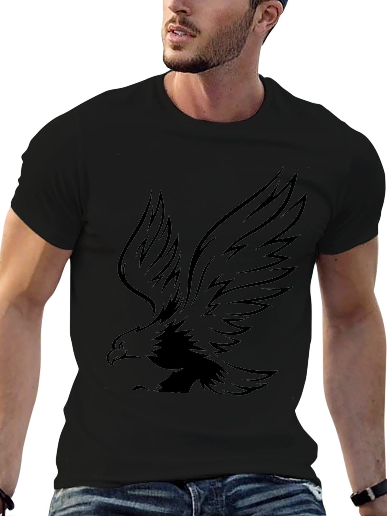 Eagle Graphic Black T-Shirt for Men