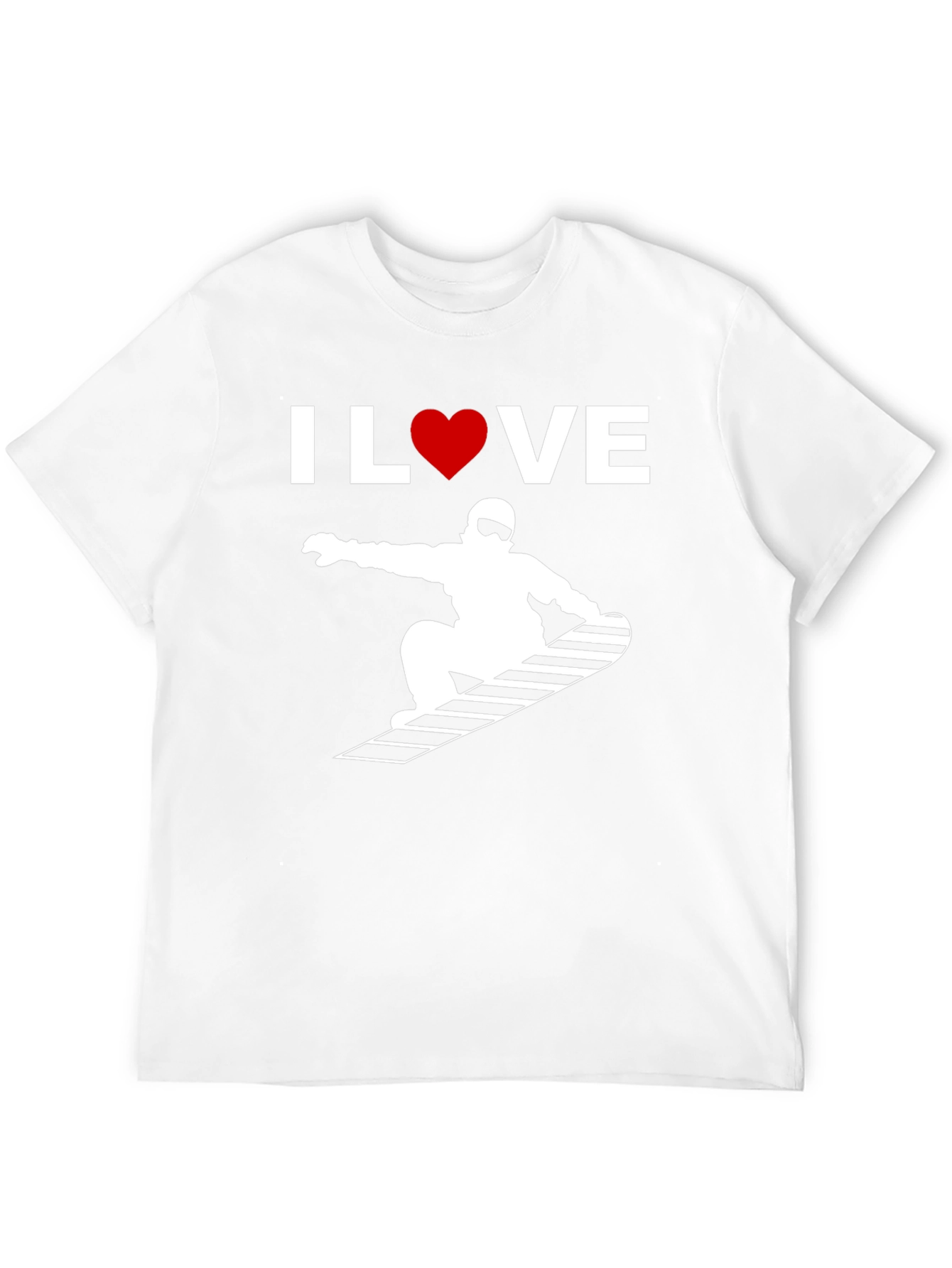 I Love Snowboarding Graphic Tee - Black Cotton T-Shirt