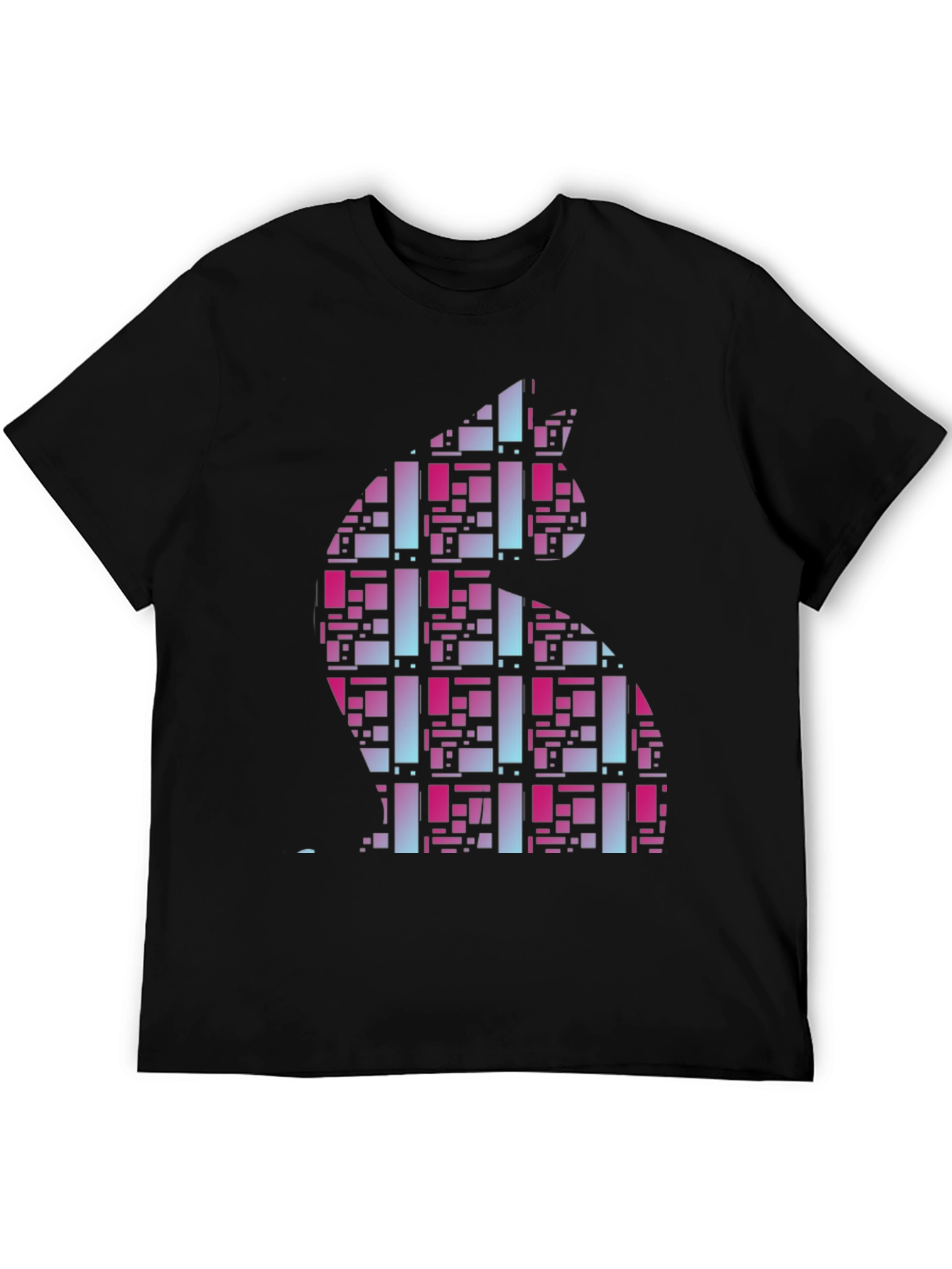 Abstract Cat Graphic Tee - Modern Style