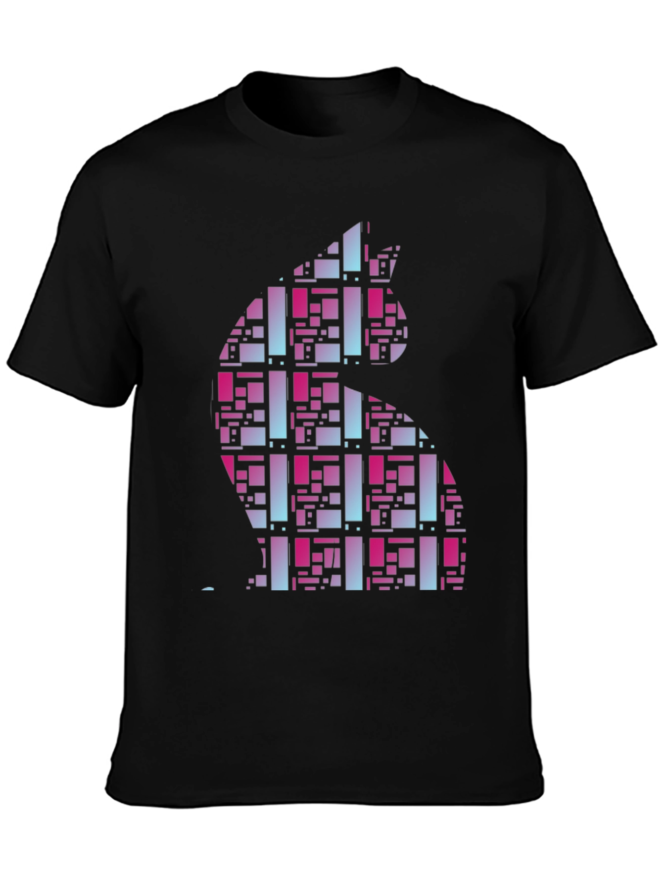 Abstract Cat Graphic Tee - Modern Style