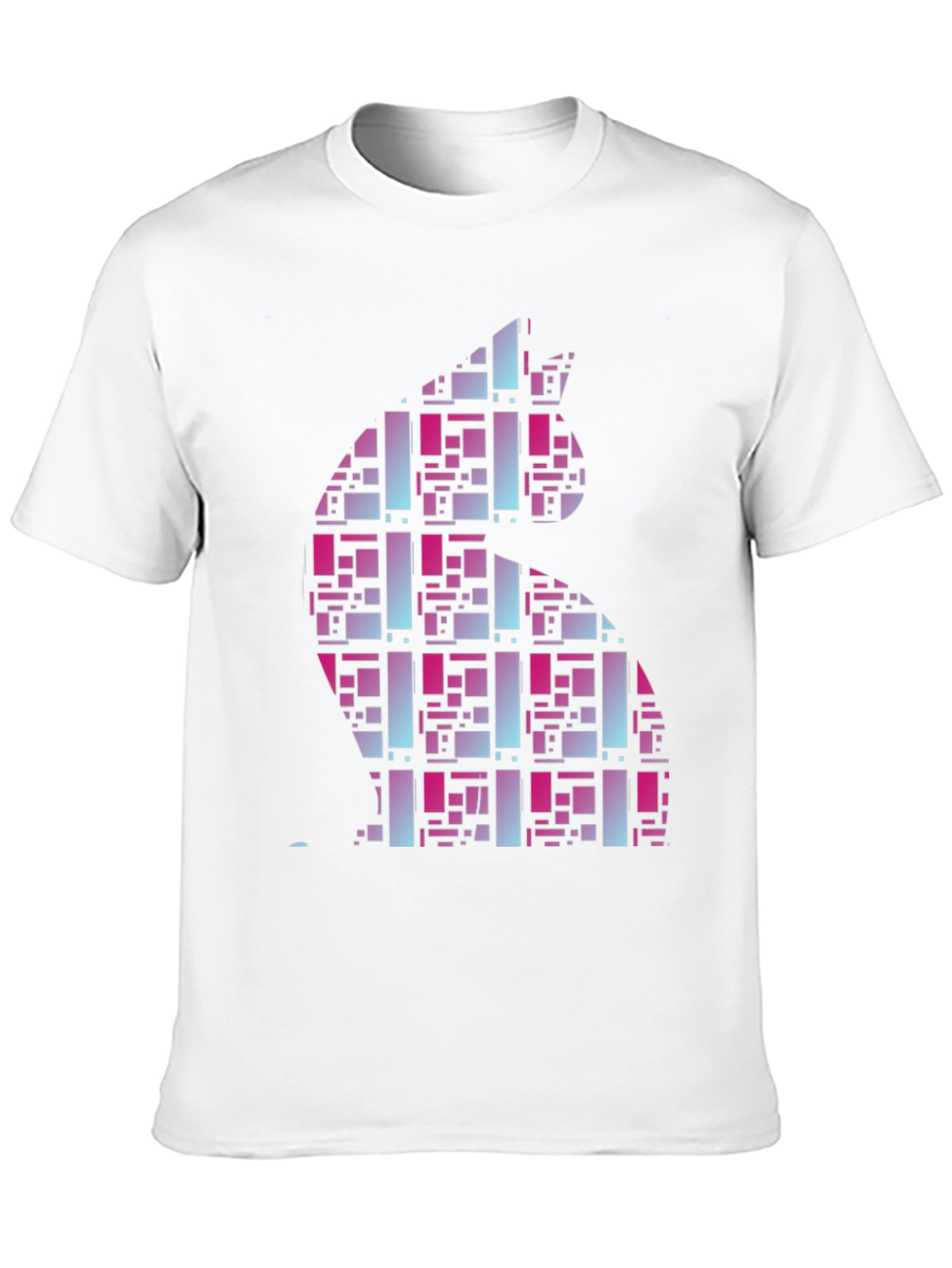 Abstract Cat Graphic Tee - Modern Style