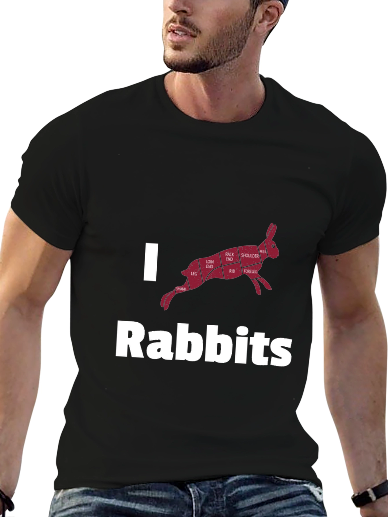 I Love Rabbits Butcher Cut T-Shirt