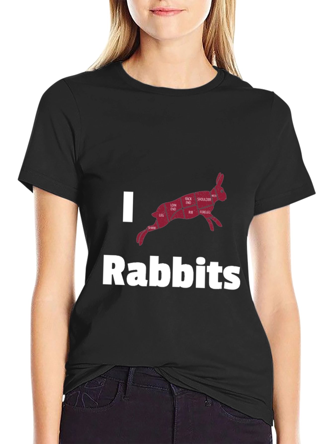 I Love Rabbits Butcher Cut T-Shirt
