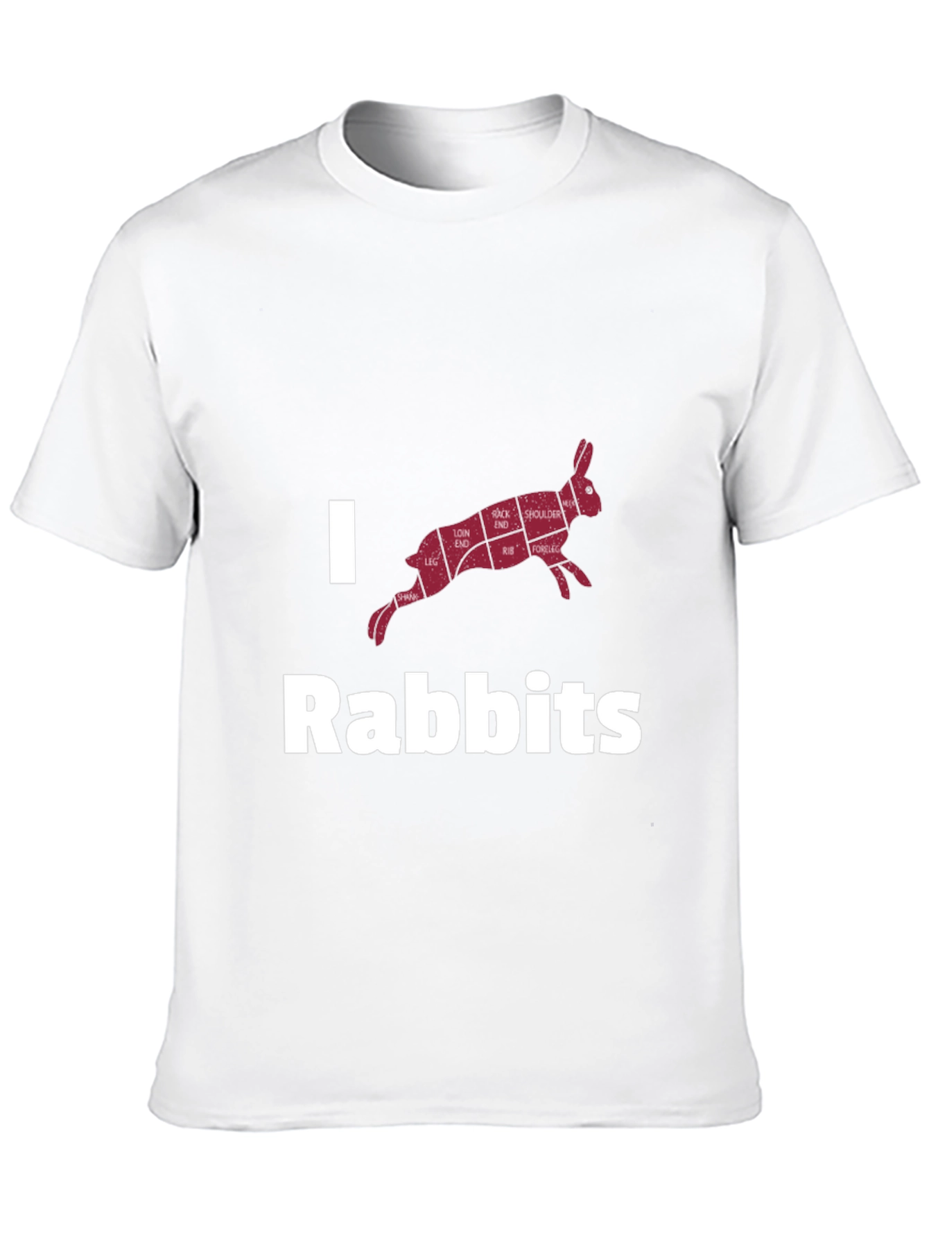 I Love Rabbits Butcher Cut T-Shirt