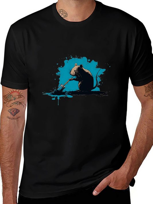 Mouse Painter Graphic Tee - Artistic T-Shirt