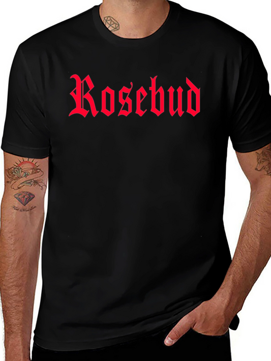 Rosebud Gothic Font Black T-Shirt