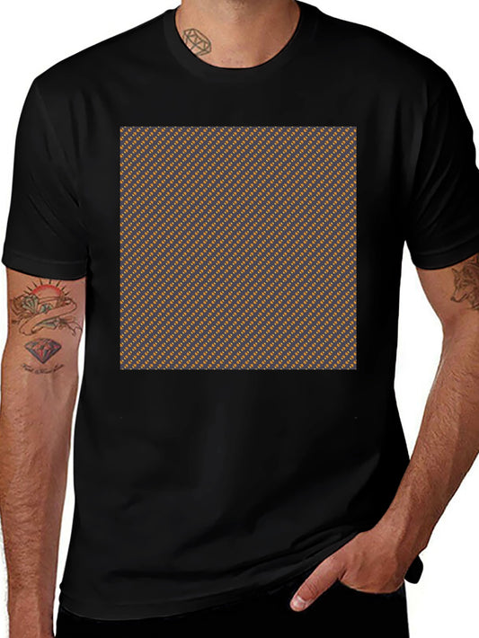 Stylish Black Tee with Brown Geometric Pattern