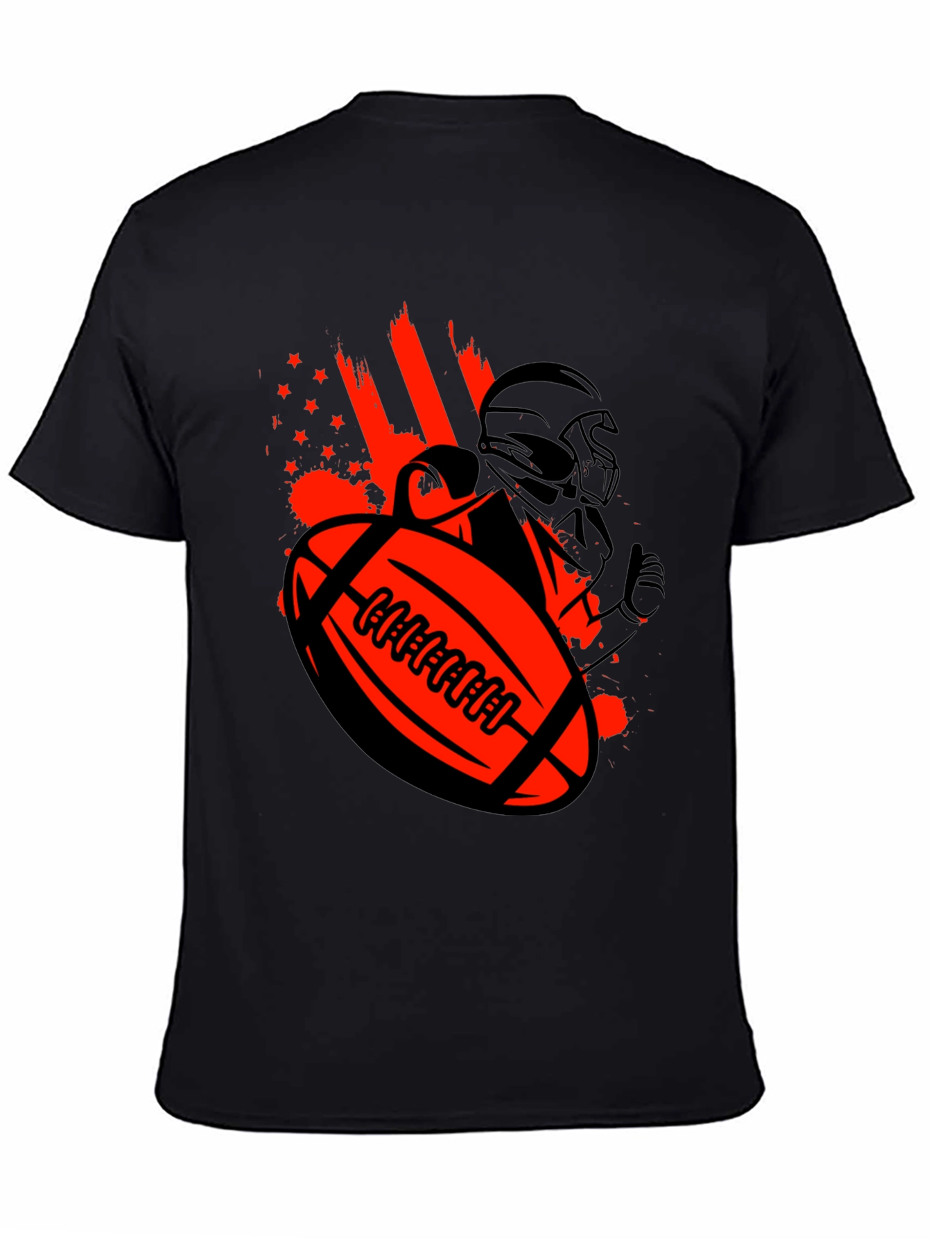 Football Helmet & Ball Graphic T-Shirt
