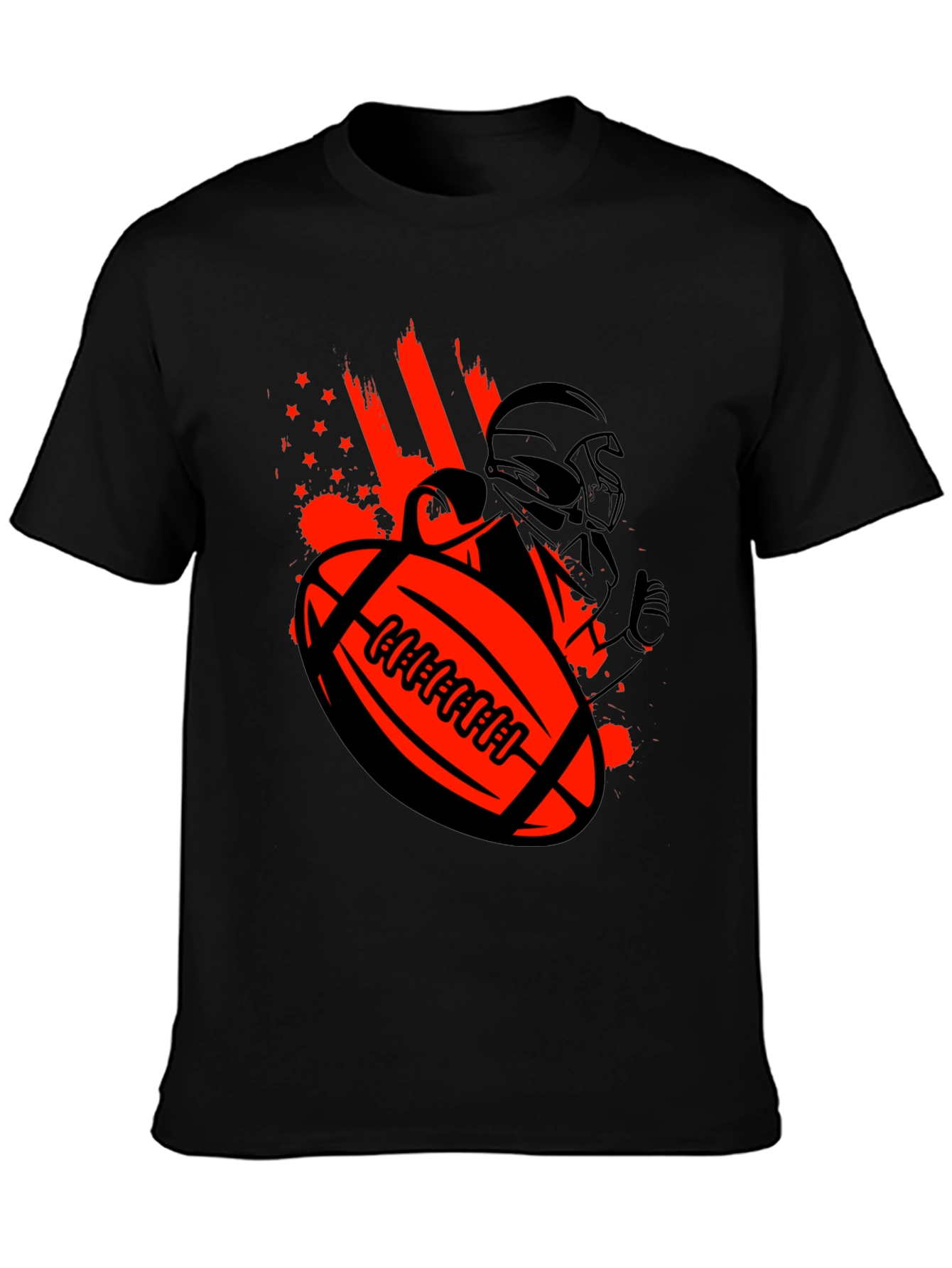 Football Helmet & Ball Graphic T-Shirt