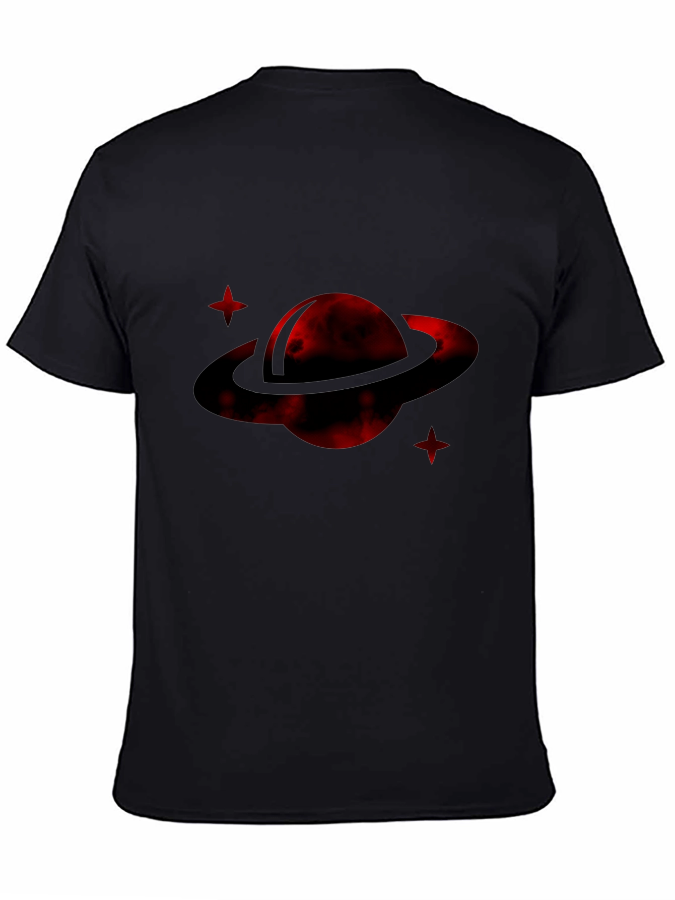 Red Planet Graphic Tee - Stylish Mens Black T-Shirt