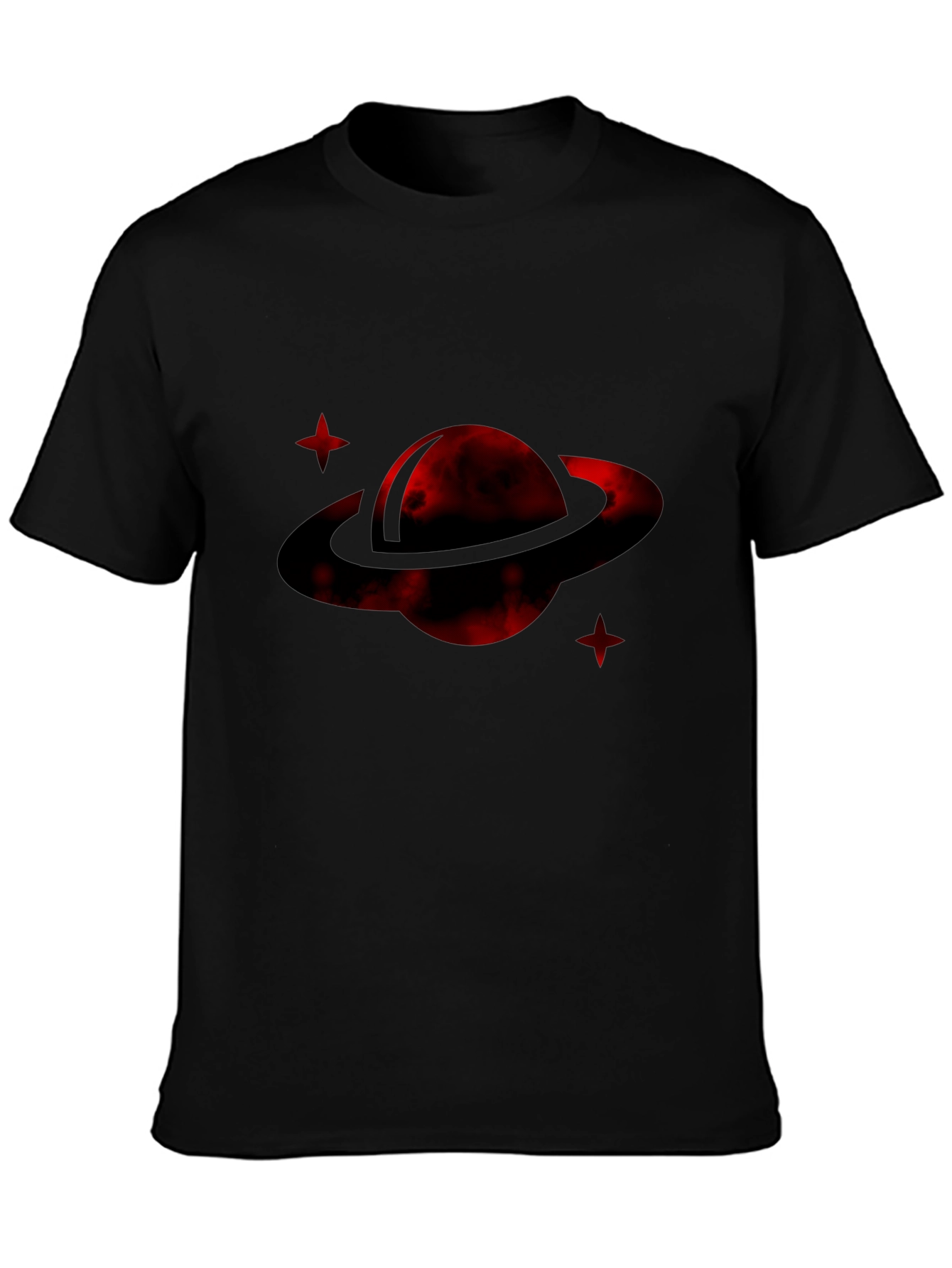 Red Planet Graphic Tee - Stylish Mens Black T-Shirt
