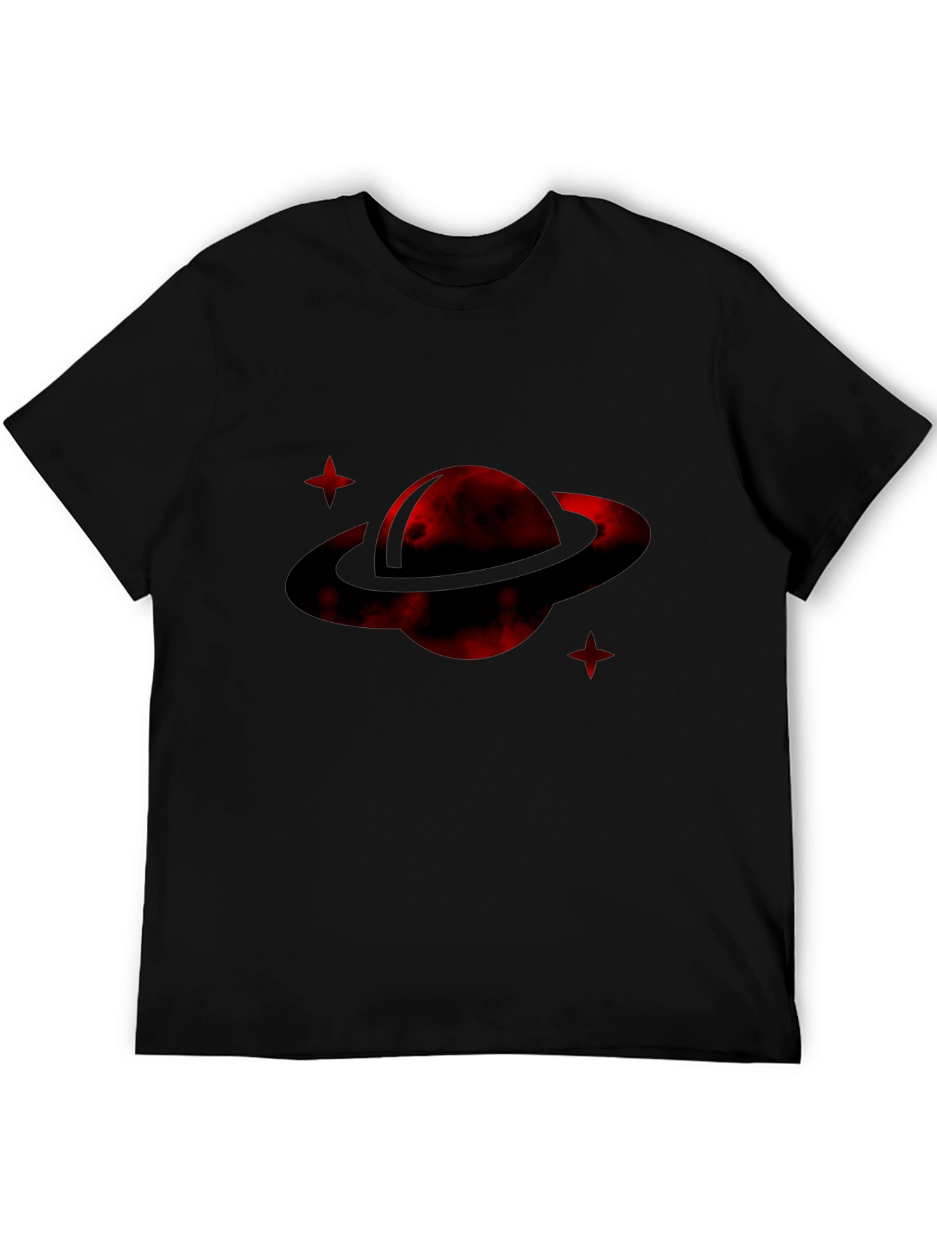 Red Planet Graphic Tee - Stylish Mens Black T-Shirt