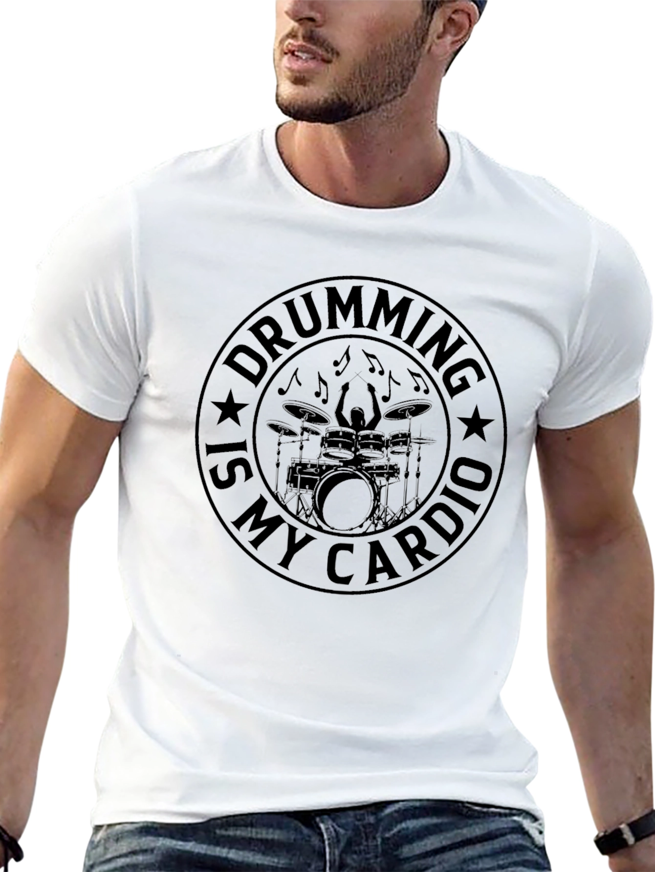 Drumming is My Cardio Black T-Shirt