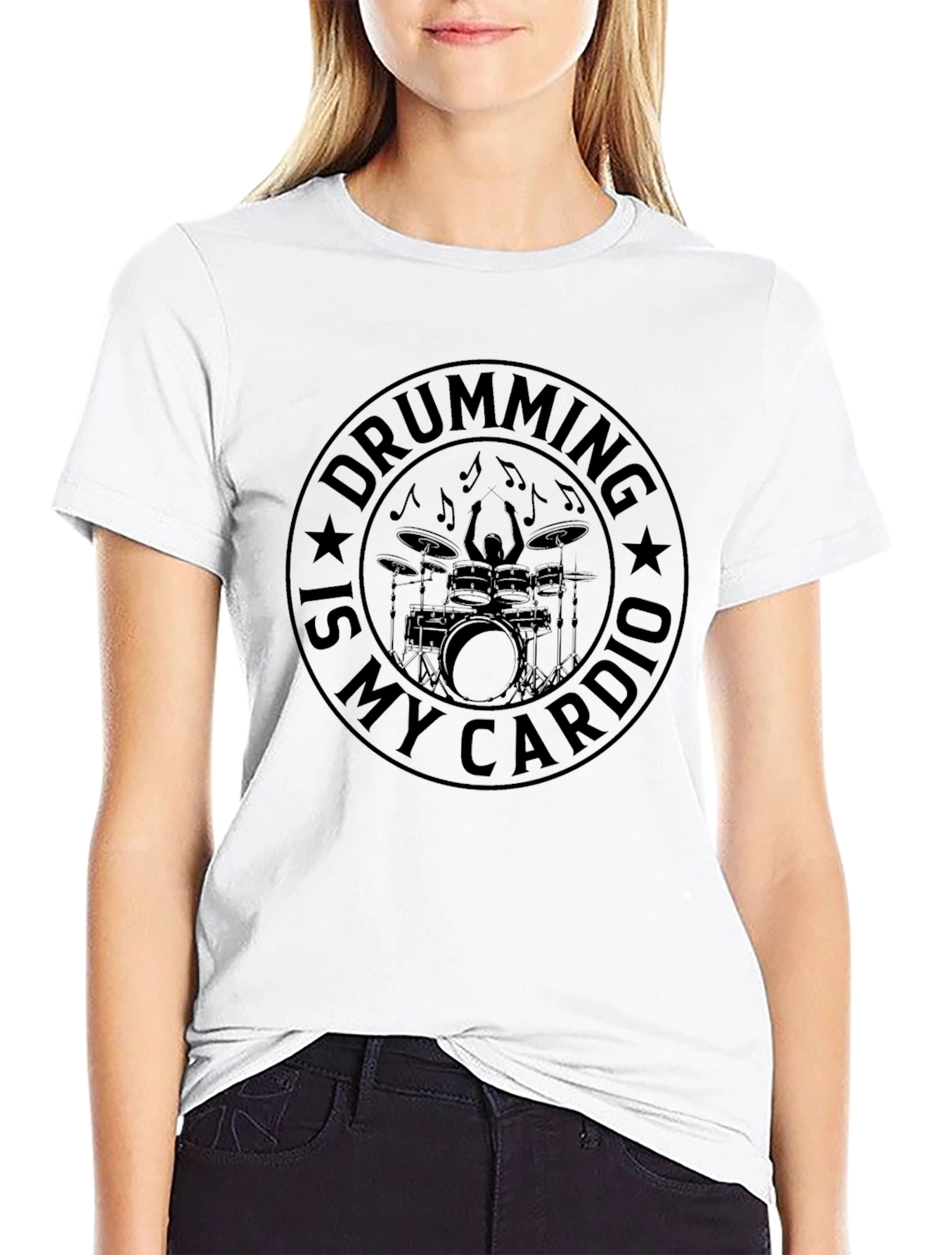 Drumming is My Cardio Black T-Shirt