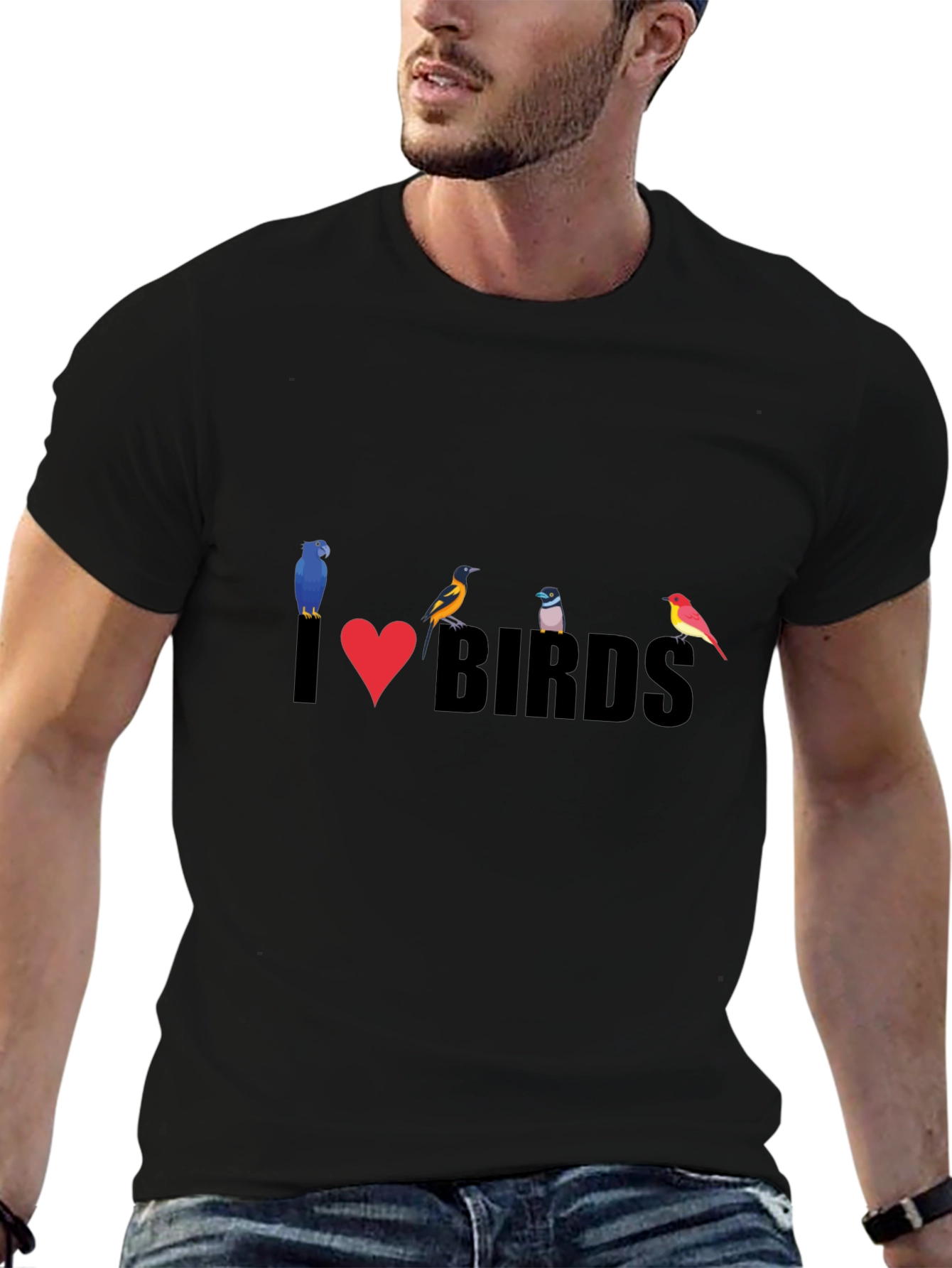 I Love Birds T-Shirt - Stylish Bird Lover Tee