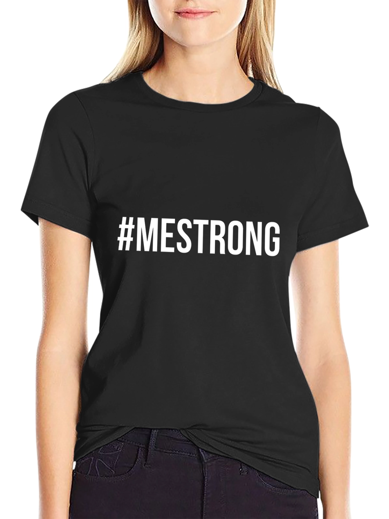 #MESTRONG Black Graphic Tee - Empowering Message T-Shirt