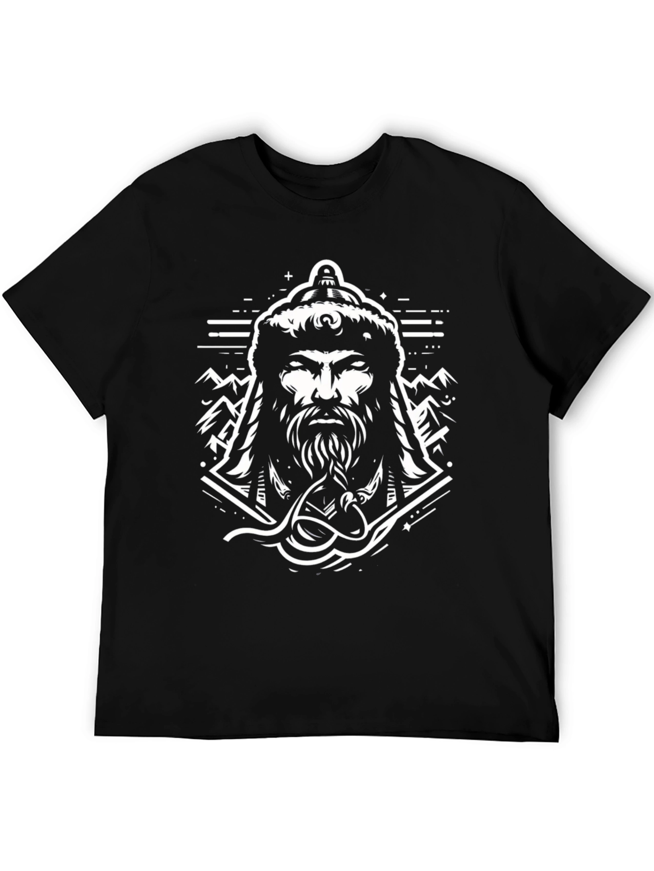 Warrior Graphic Tee - Black Cotton Blend