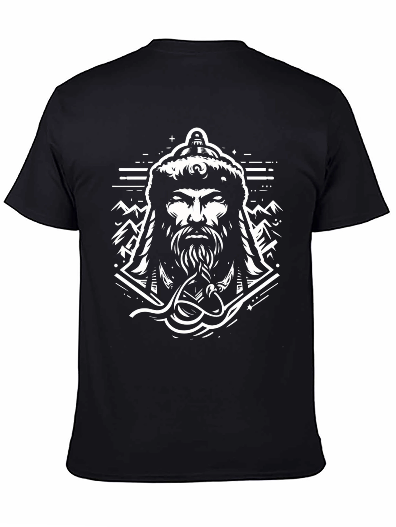 Warrior Graphic Tee - Black Cotton Blend