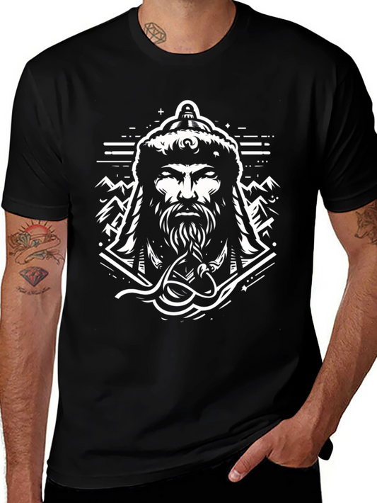 Warrior Graphic Tee - Black Cotton Blend