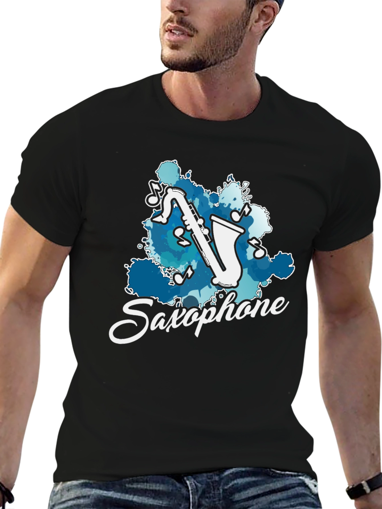 Saxophone Graphic T-Shirt - Musician Tee